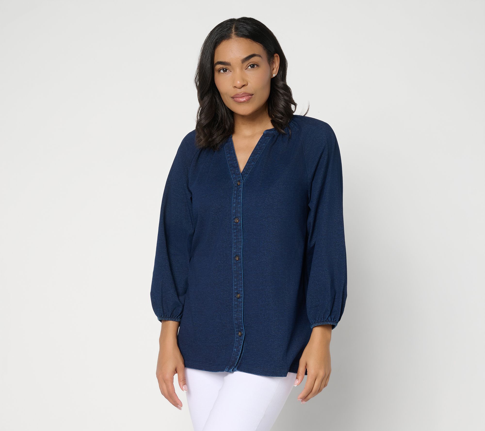 "As Is" Ree by the Pioneer Woman Stretch Slub Jersey Peasant Tunic