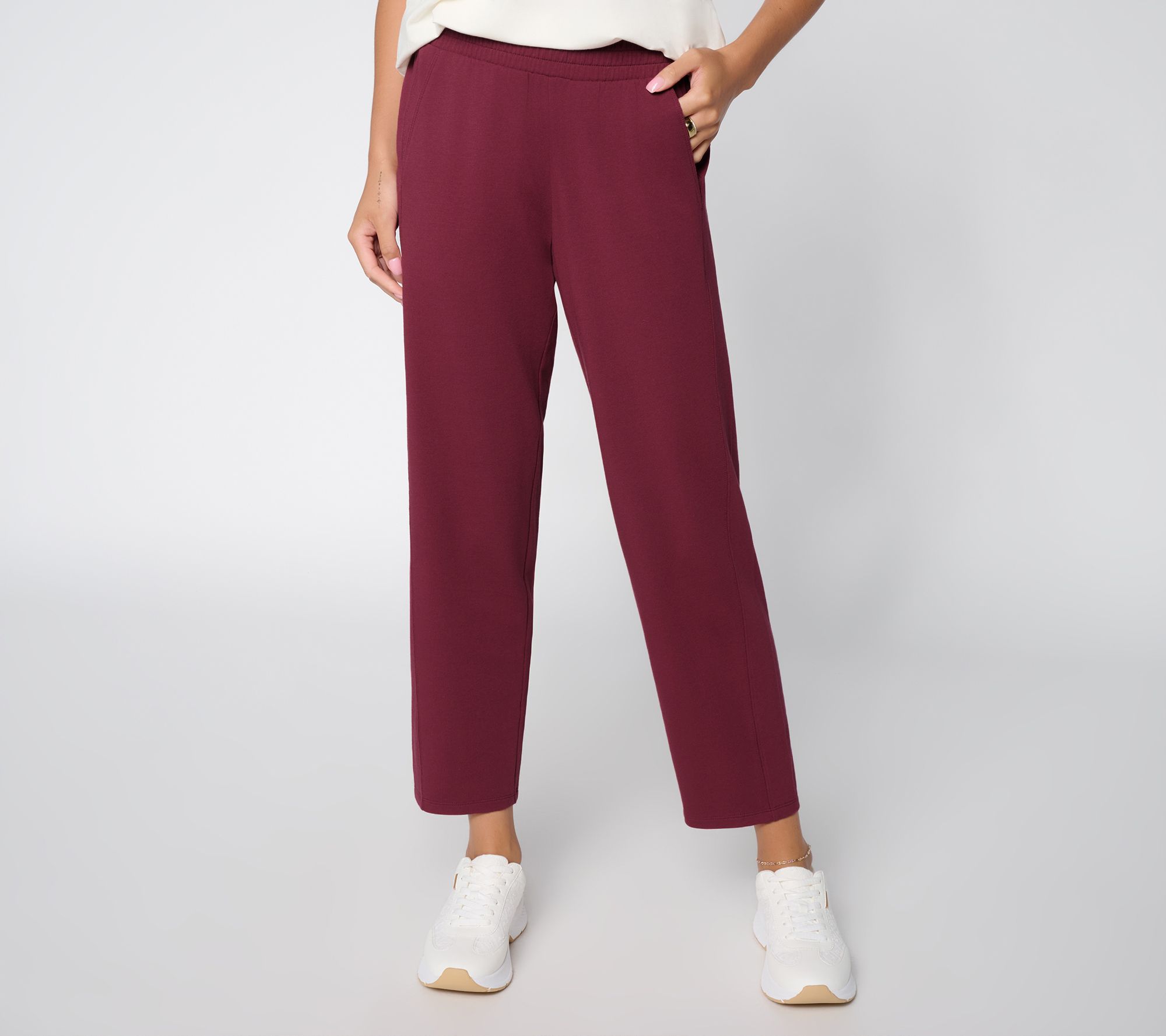 AnyBody Regular Cozy Knit French Terry Pant With Side Panel