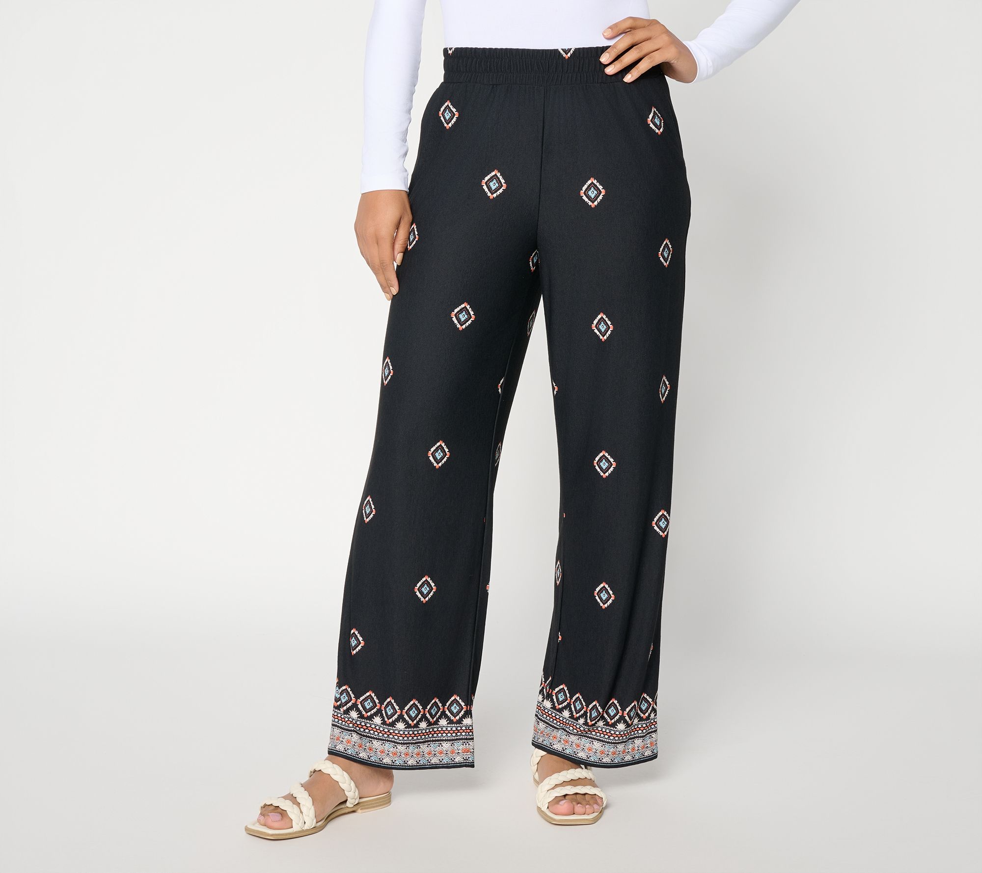 "As Is" Belle Boho by Kim Gravel Regular Free Spirit Border Pant