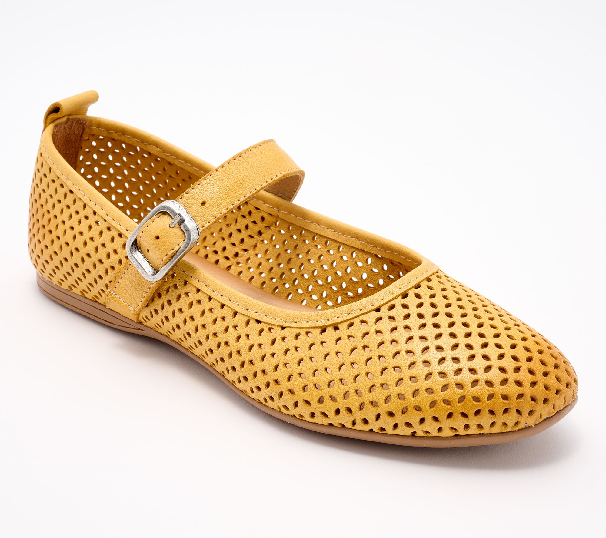 "As Is" Miz Mooz Adjustable Leather Perforated Mary Janes - Kai