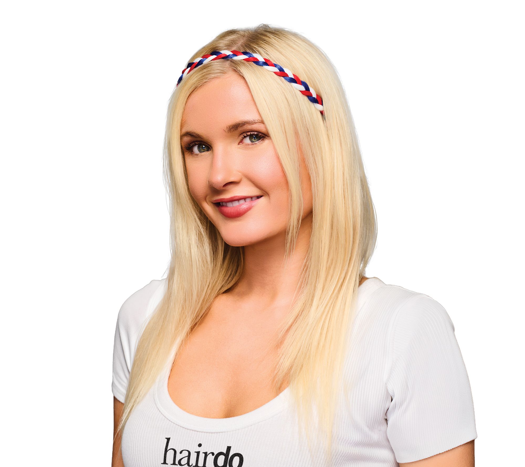 Hairdo Spirit Wear Red White and Blue Braided H adband