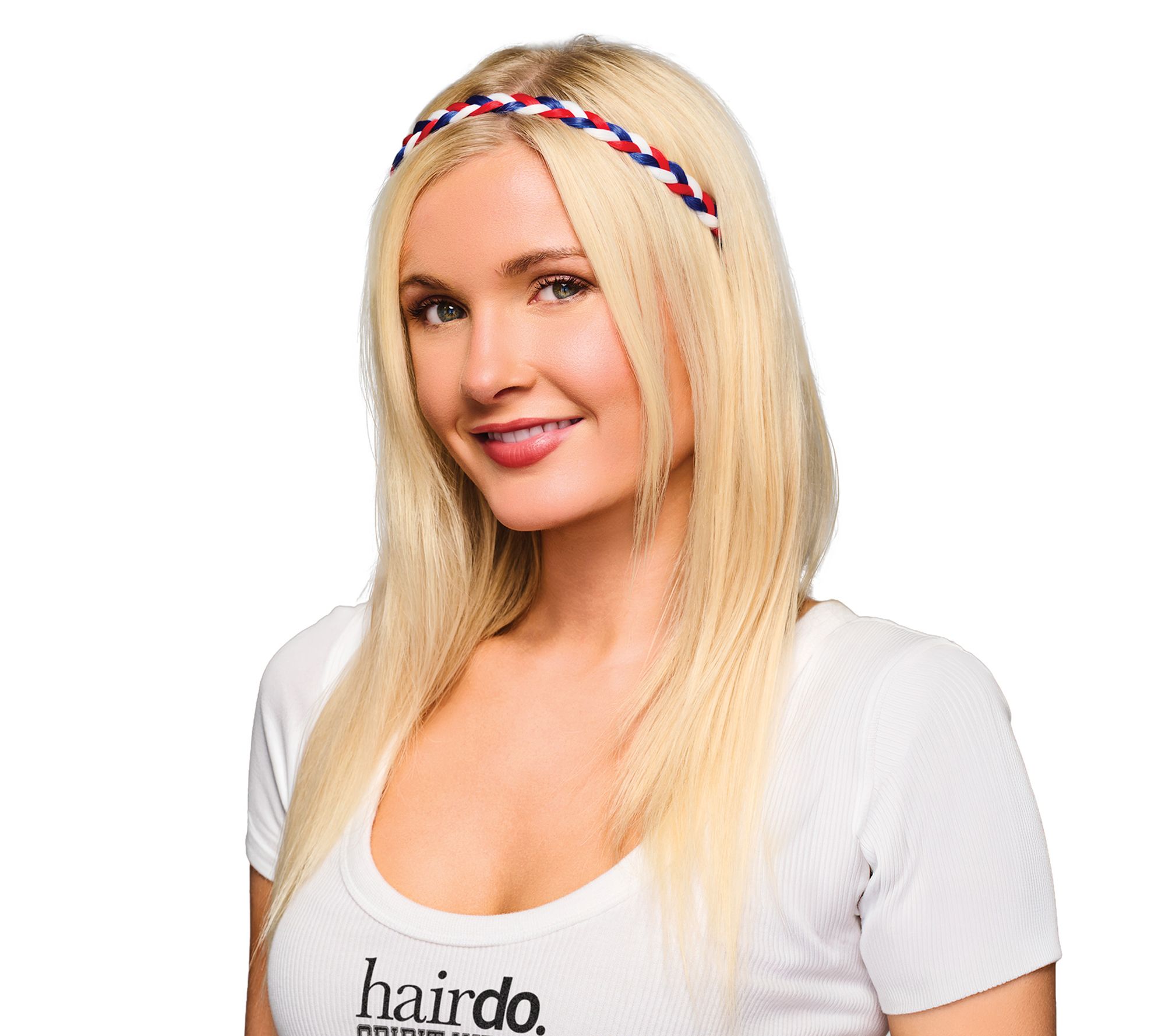 Hairdo Spirit Wear Red White and Blue Braided Headband
