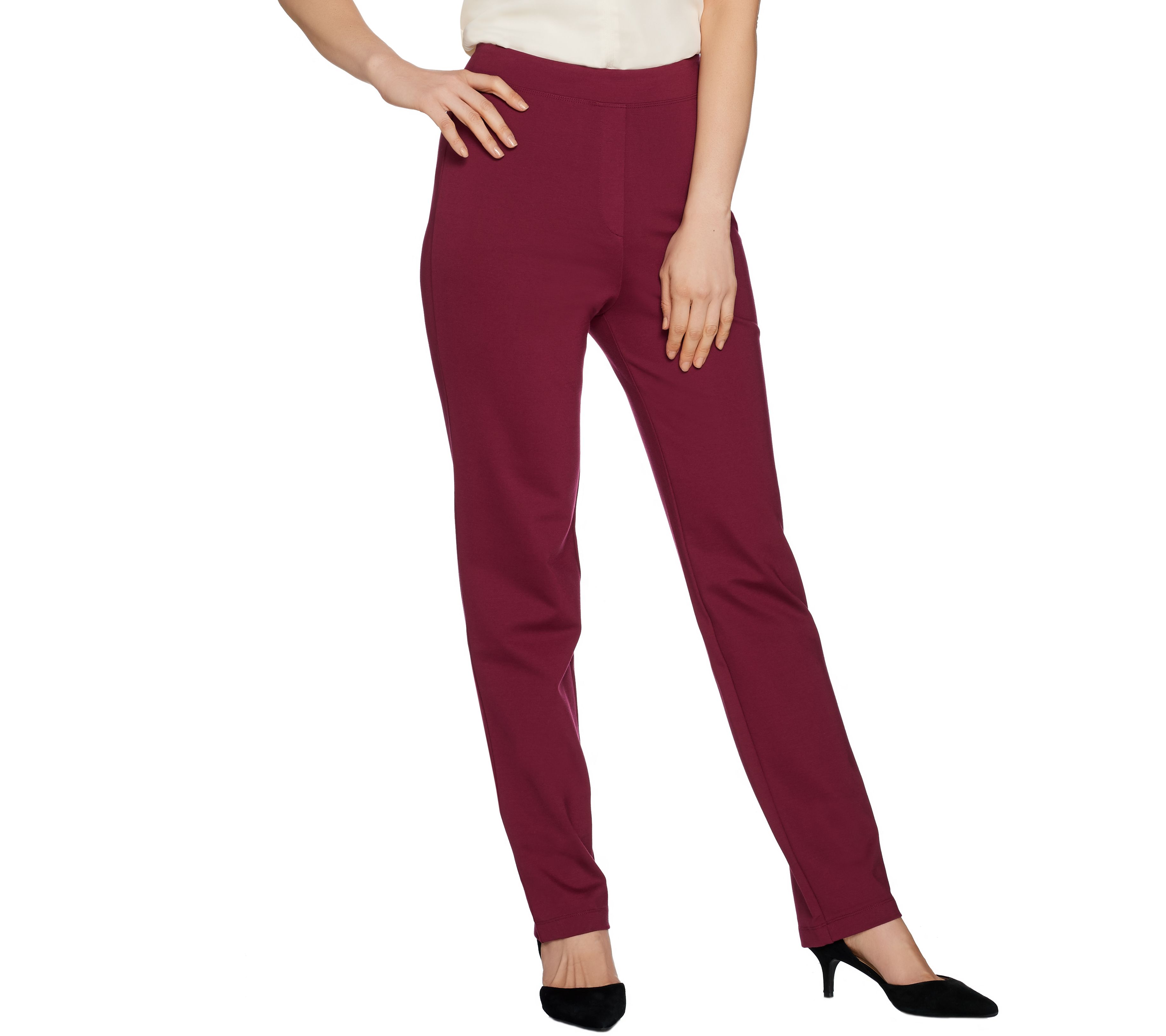 Joan Rivers Petite Joan's Signature Pull-On Full Length Pants - QVC.com