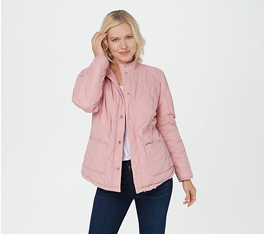 Isaac Mizrahi Live! Reversible Quilted to Sherpa Jacket - QVC.com