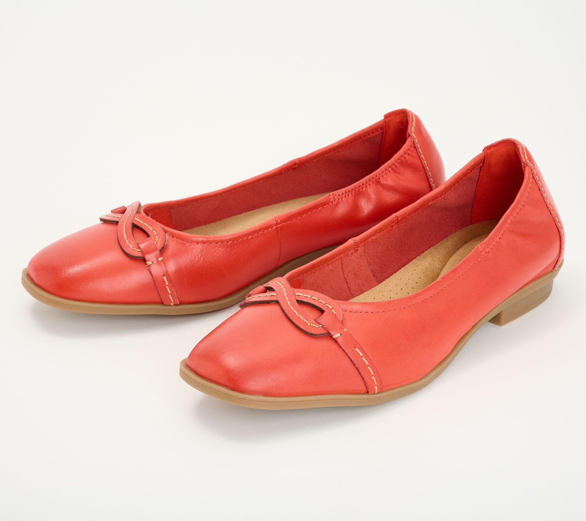 Clarks Collection Leather Ballet Flats Lyrical Rhyme - QVC.com