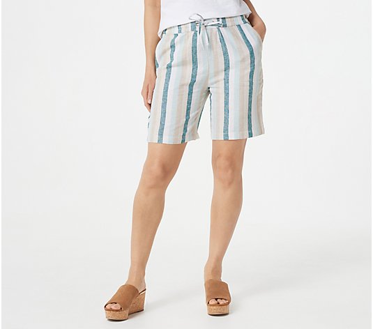 Denim & Co. Naturals Linen Blend Shorts with Pockets
