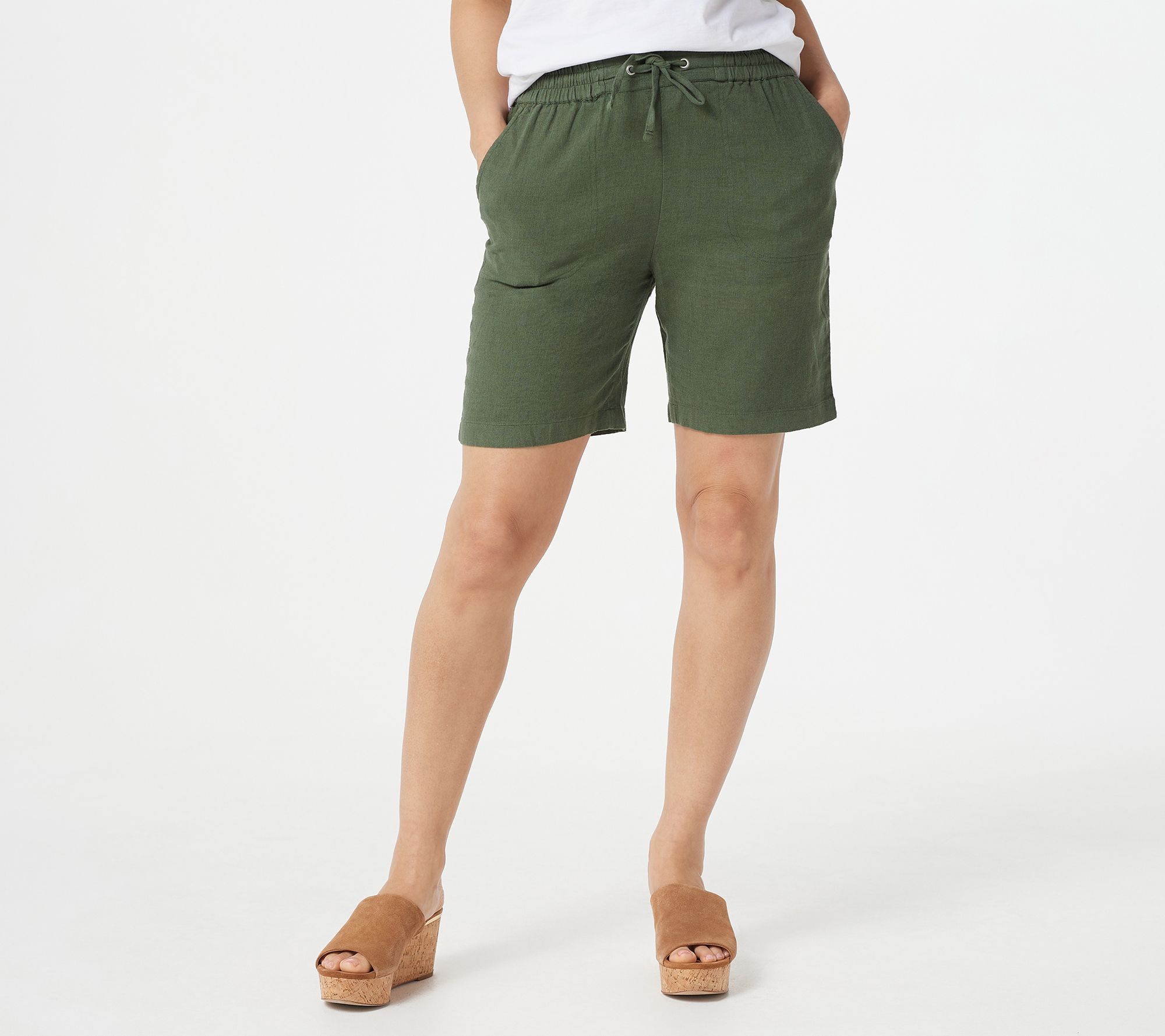 Linen Beach Shorts Women Green Cargo Shorts Women Jean