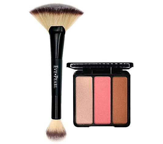 EVE PEARL Blush/Bronzer Trio and 204 Fan Highlighter Brush