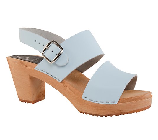 Cape Clogs Leather Adjustable Strap Sandals - Hedda