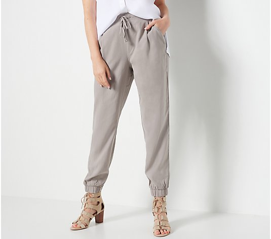 "As Is" Side Stitch Tall Soft Tencera Pleated Jogger Pants