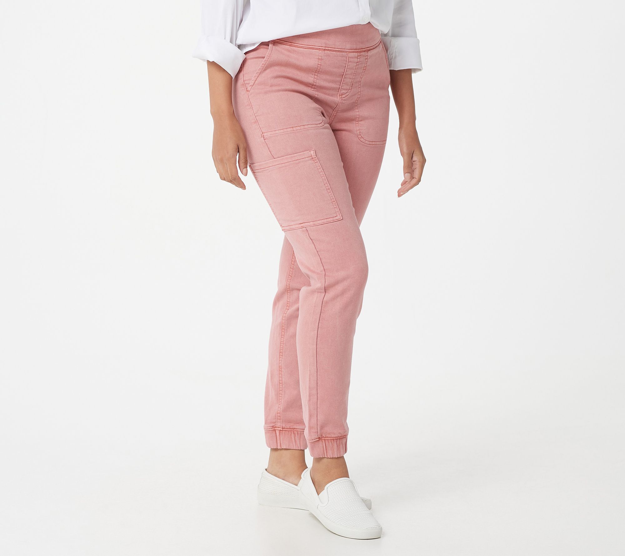 "As Is" Denim & Co. Petite Comfy Knit Jogger with Cargo Pocket