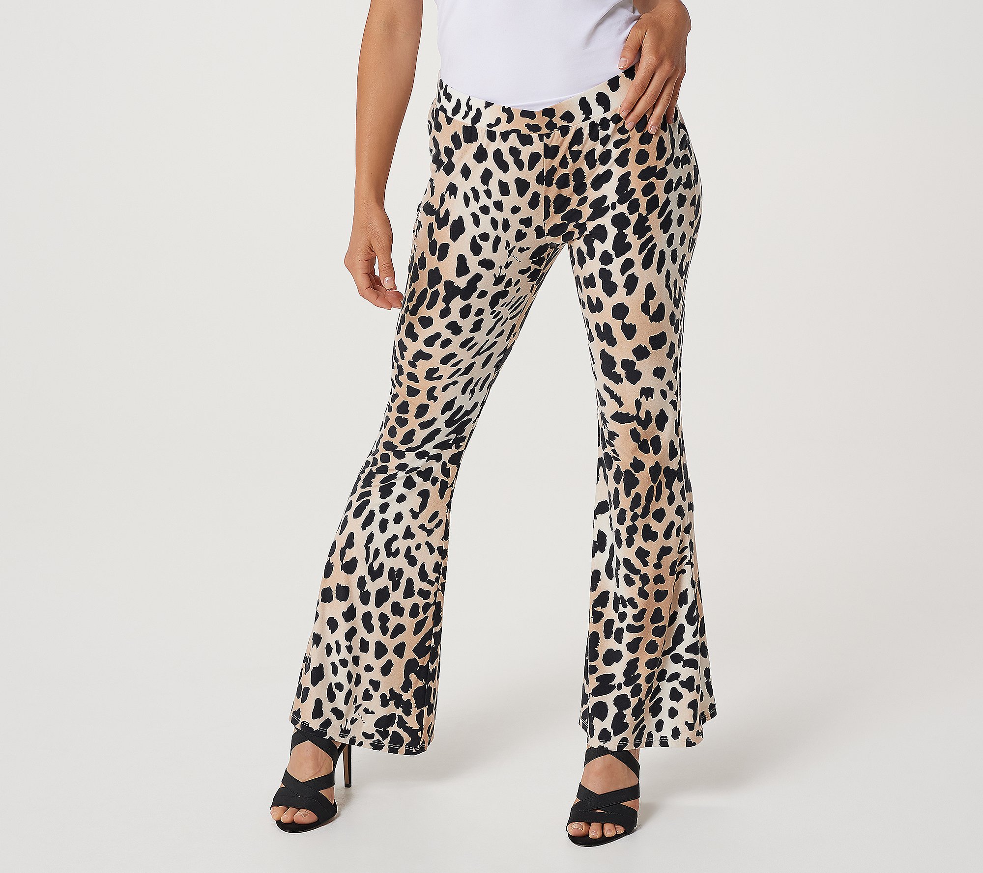 As Is G.I.L.I. Petite Printed or Solid KnitFlared Pants