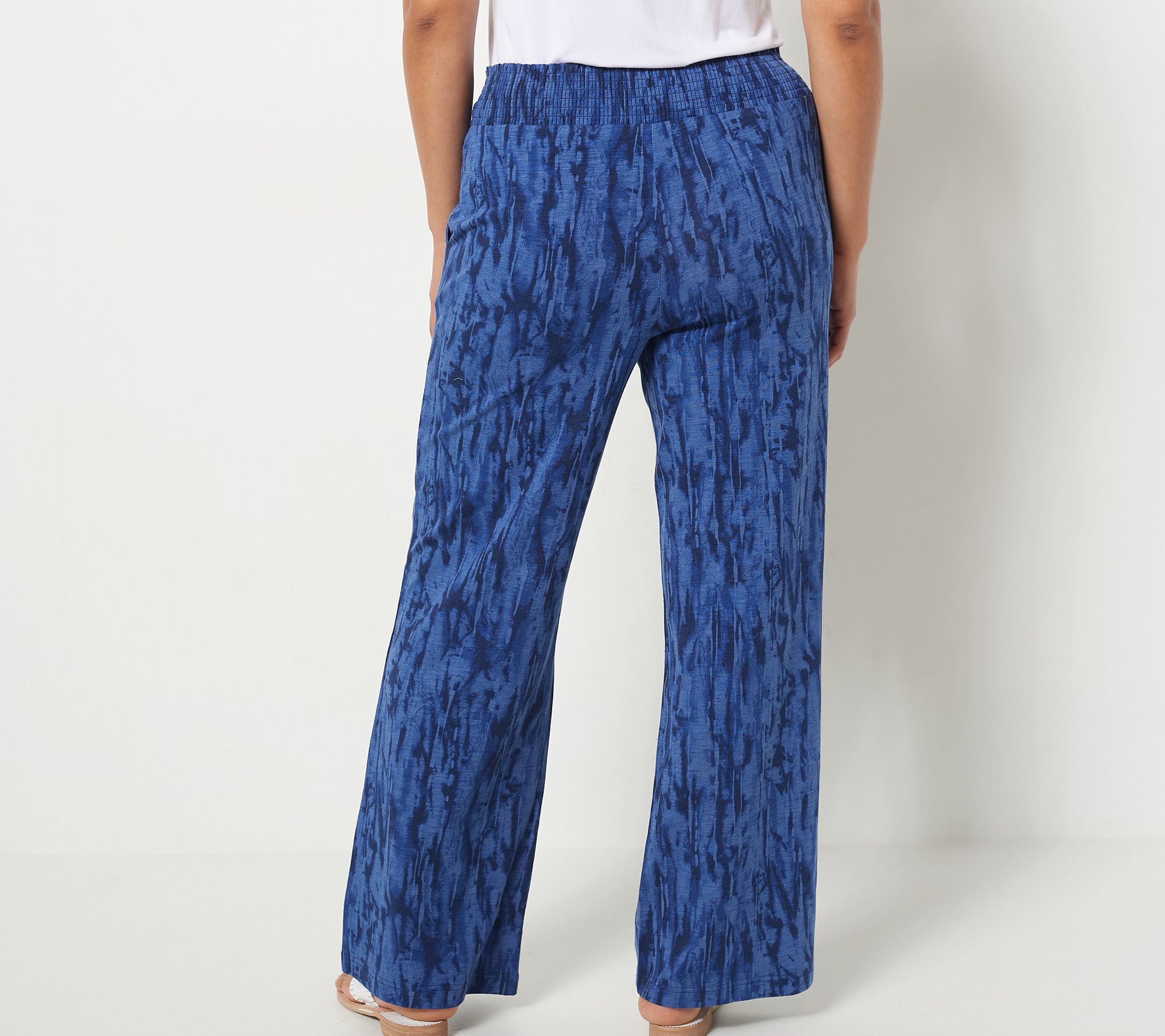 Belle Beach by Kim Gravel Petite Smocked Waist Beach Pant - QVC.com