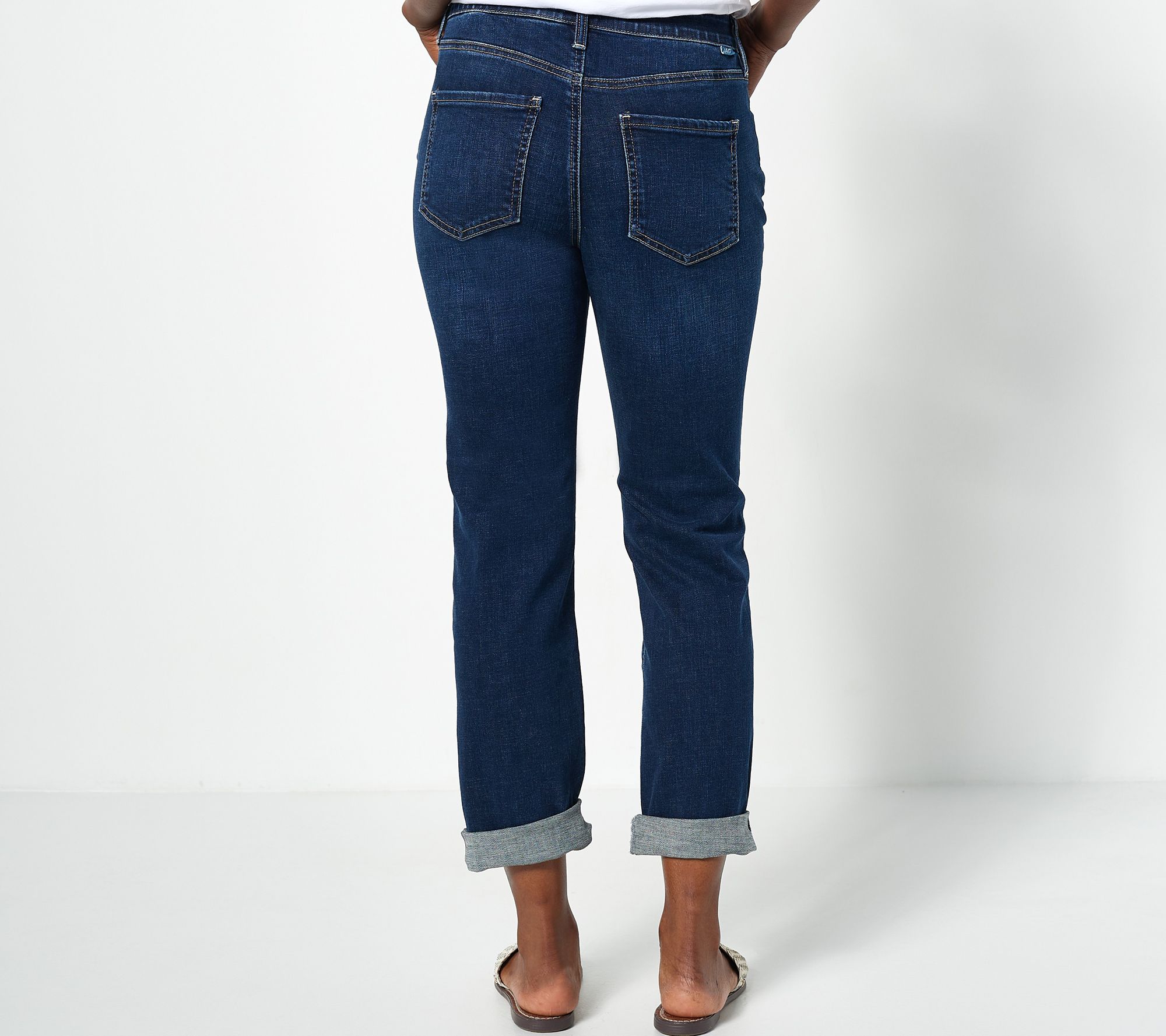 JAG Carter Girlfriend Jean with Cuff- Night Breeze - QVC.com