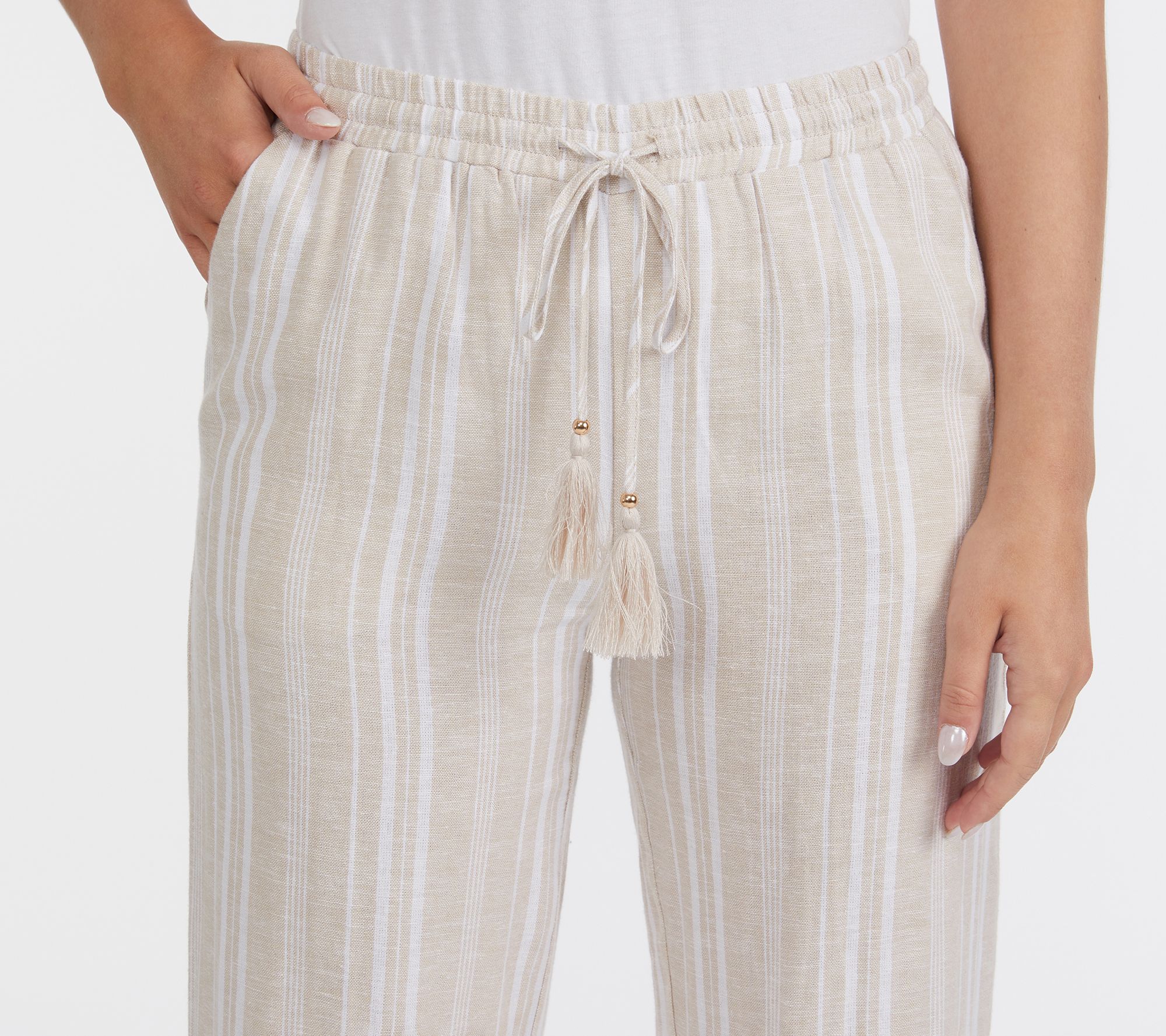 Ellen tracy cheap striped linen pants