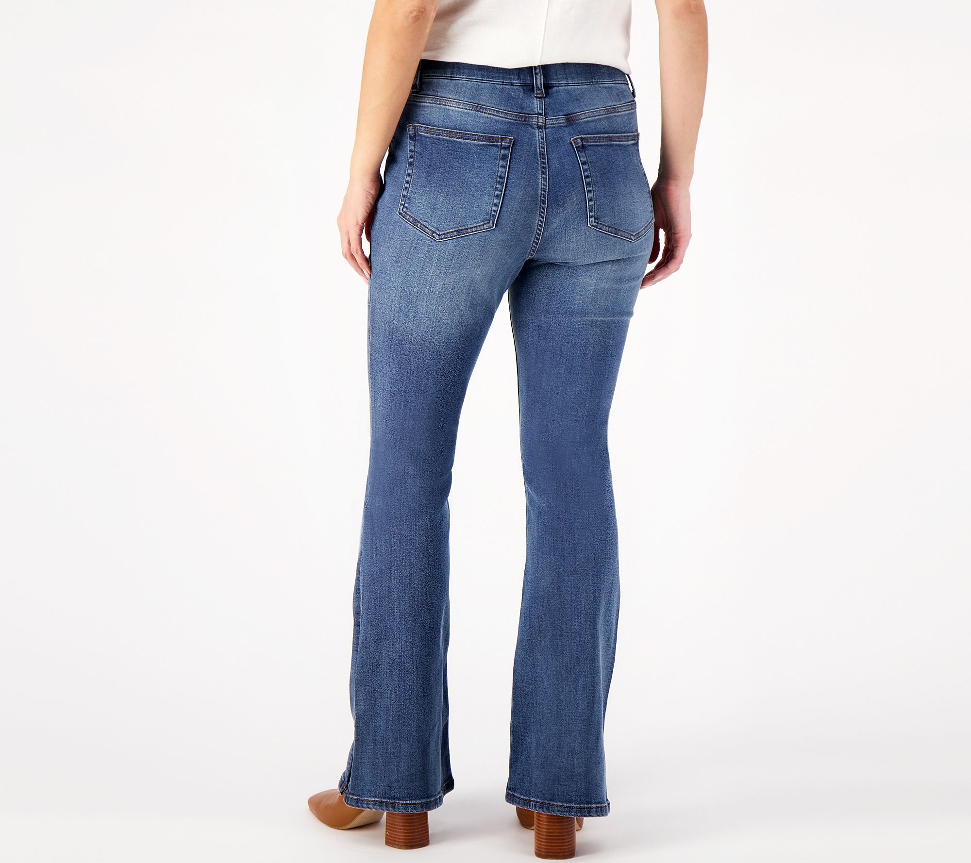 Denim & Co. Canyon Retreat Regular Heartland Denim Side Slit Jeans