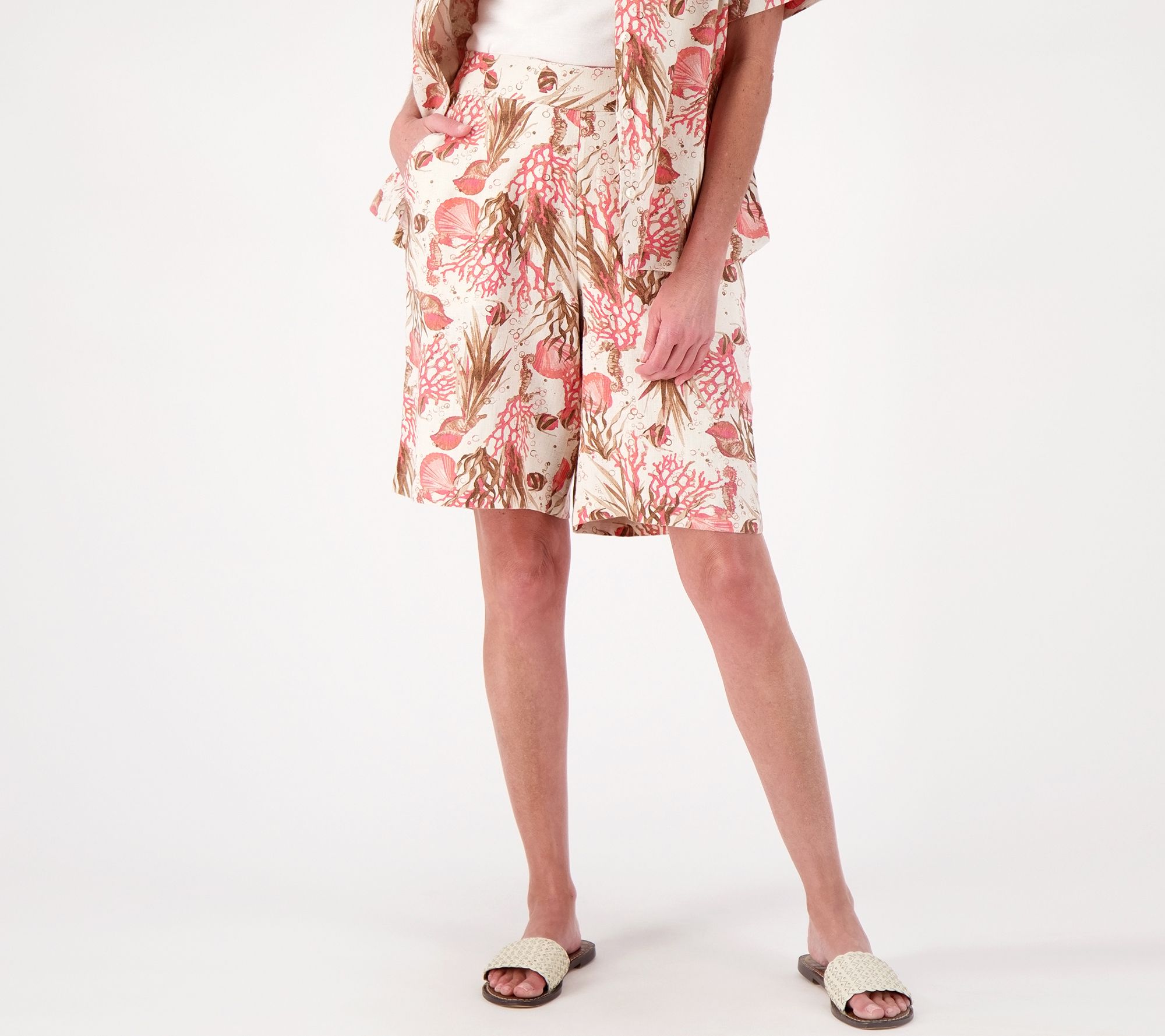 Isaac Mizrahi Live! Petite Bridgehampton Linen Bermuda Shorts - QVC.com