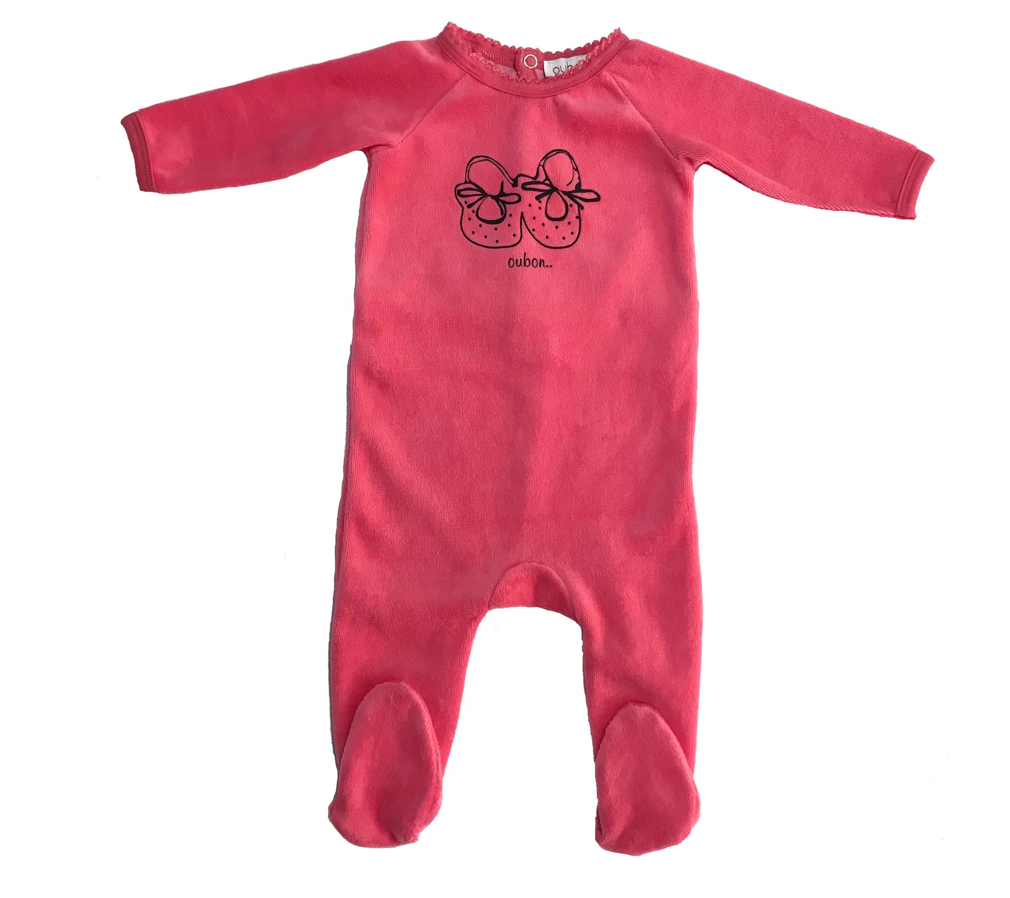 Oubon Baby Pink Velour One Piece