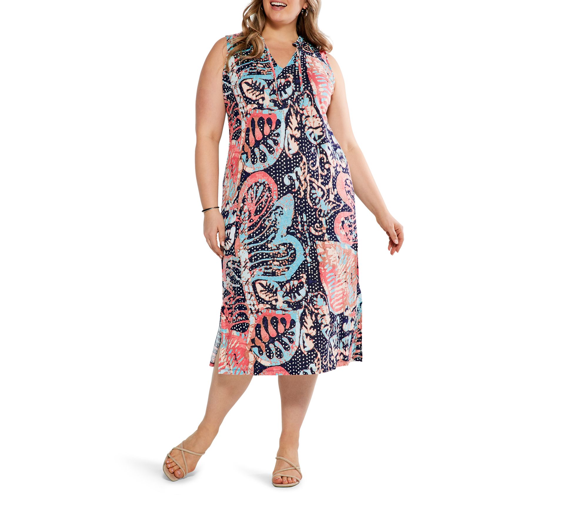 Nic+Zoe Plus Batik Stamp Dress - QVC.com