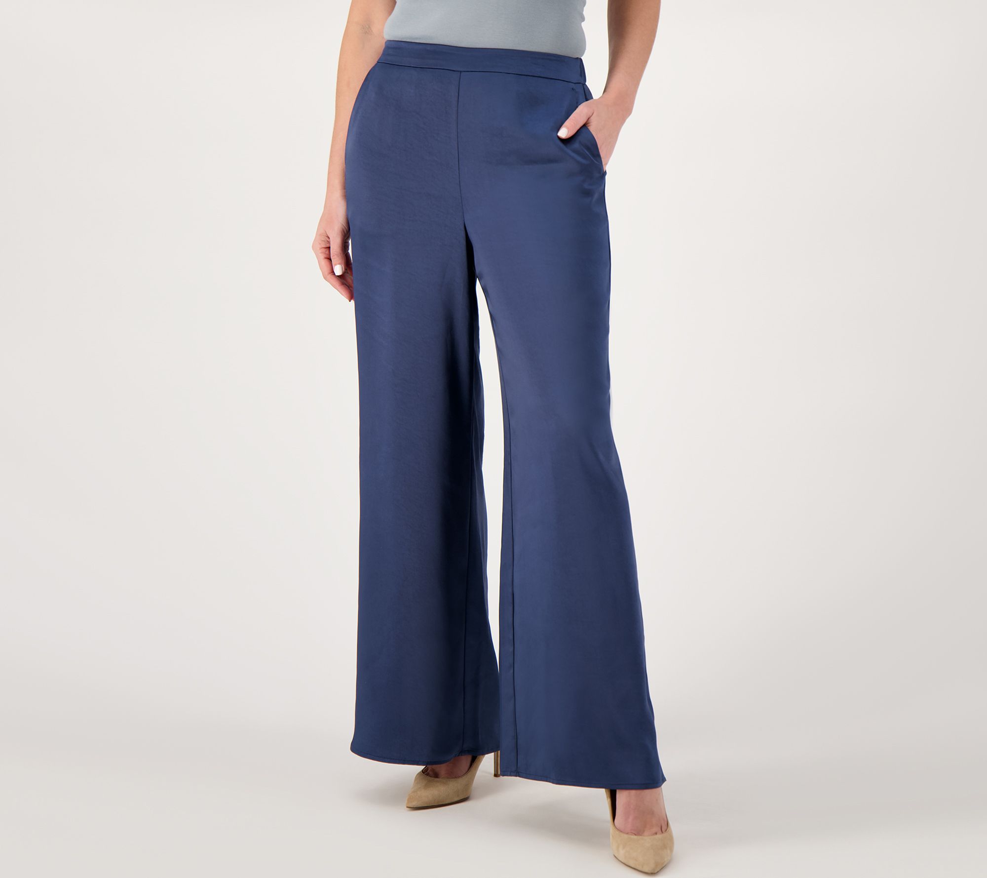 "As Is" Girl With Curves Regular Satin Wide Leg Pant