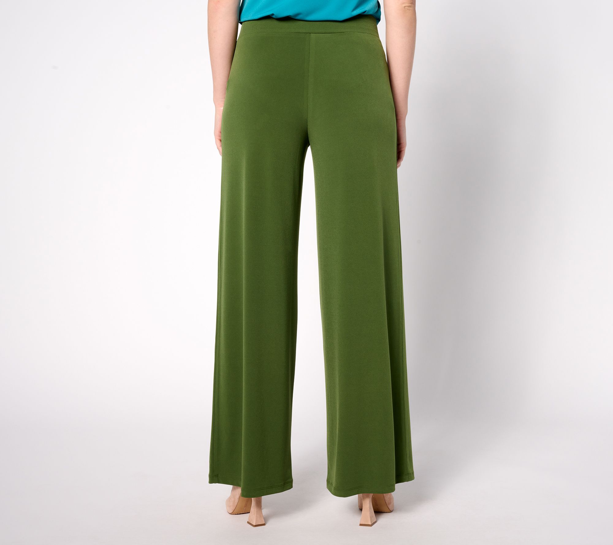 Susan Graver Petite Liquid Knit Wide-Leg Pants - QVC.com