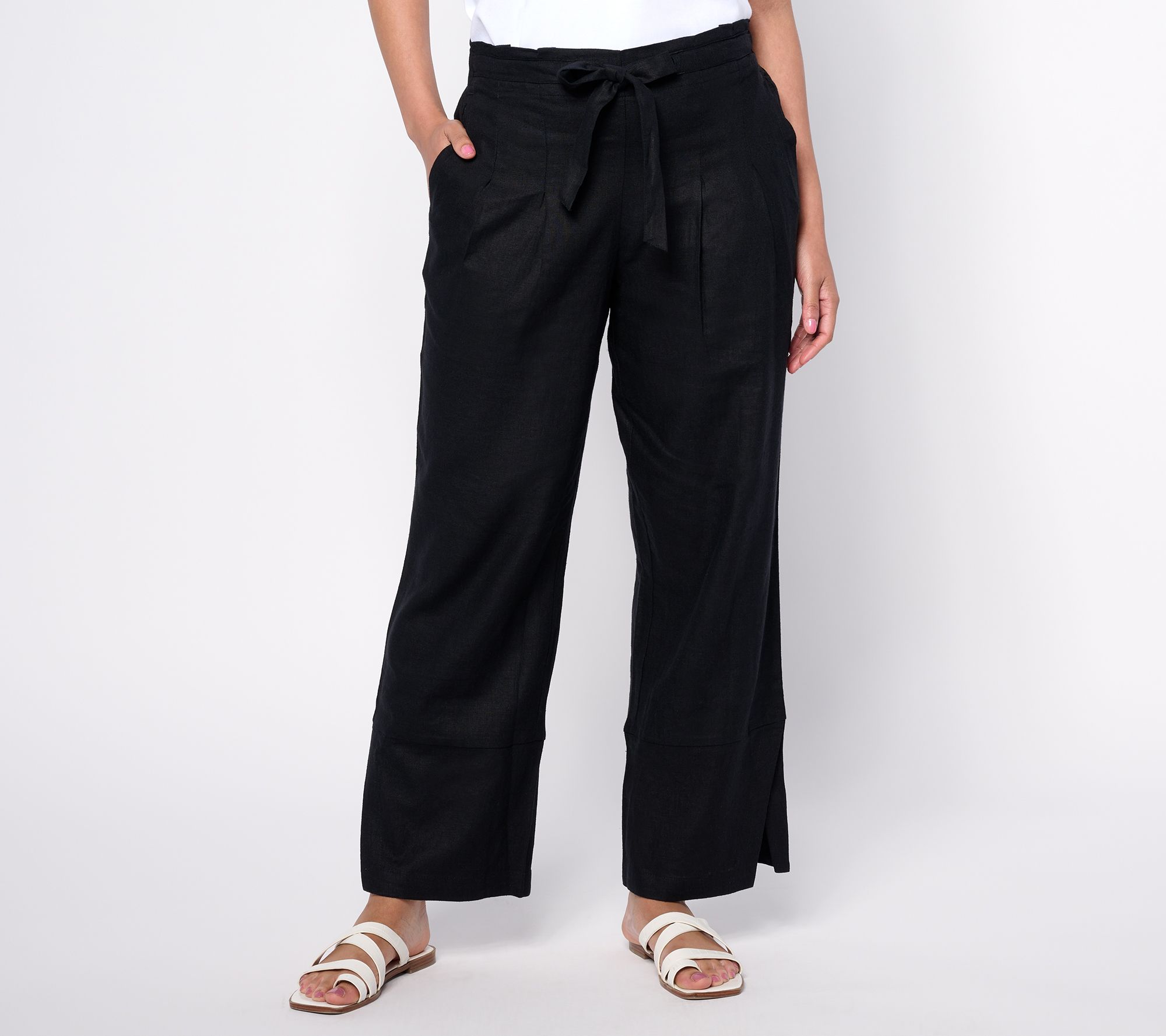 AnyBody Petite Linen Blend Pull-On Pant