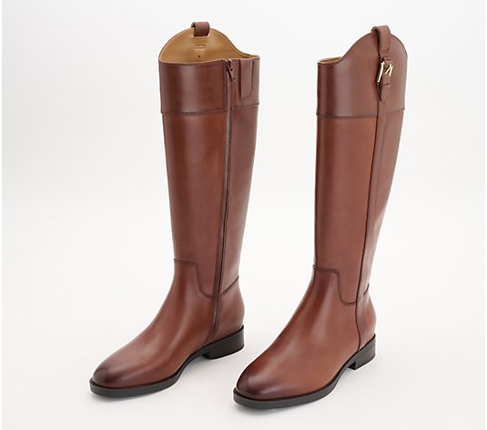Vionic Med/Wide Calf Tall Shaft Leather Boots - Phillipa