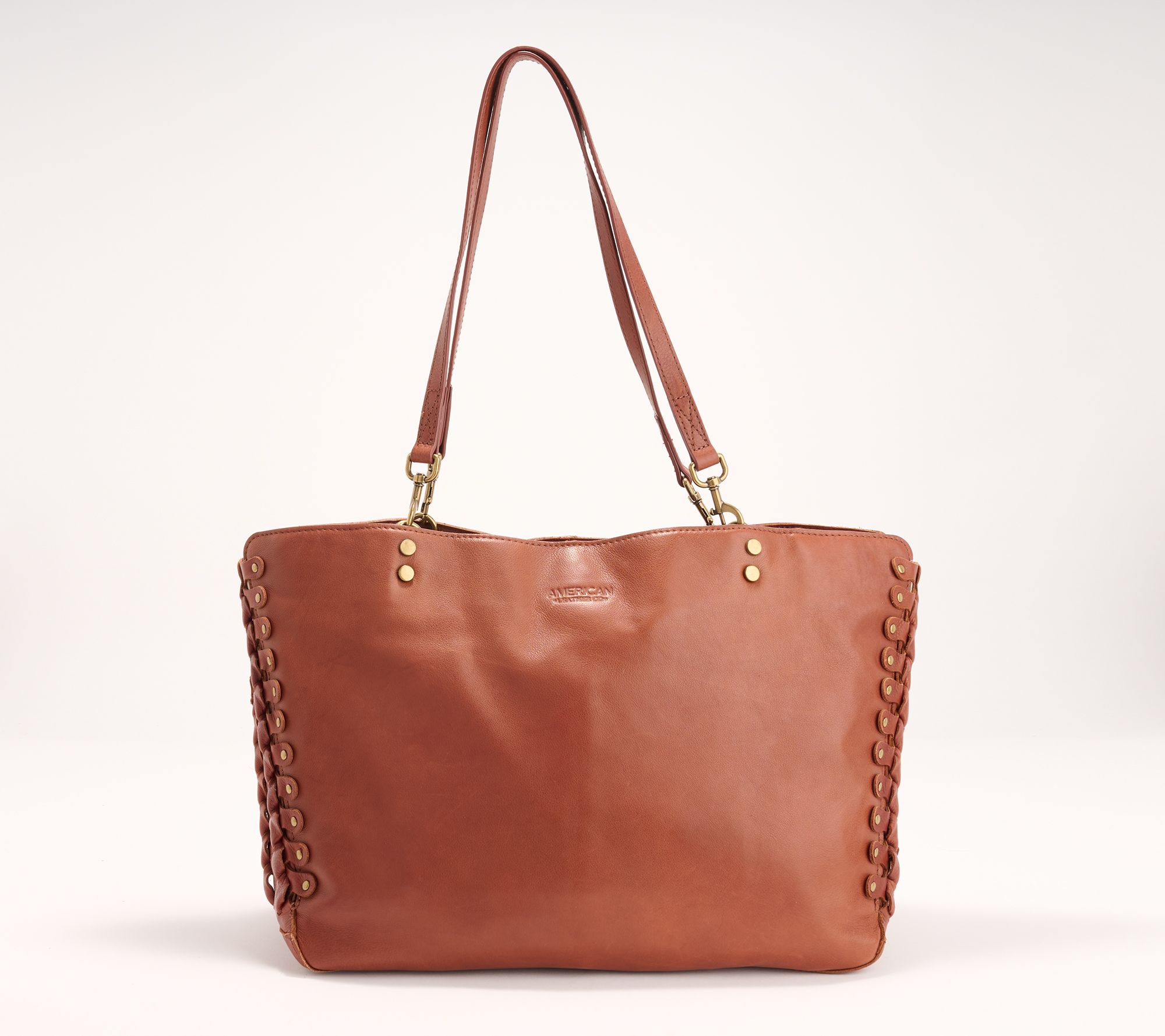 American Leather Co. Lenox Glove Triple Entry Leather Tote