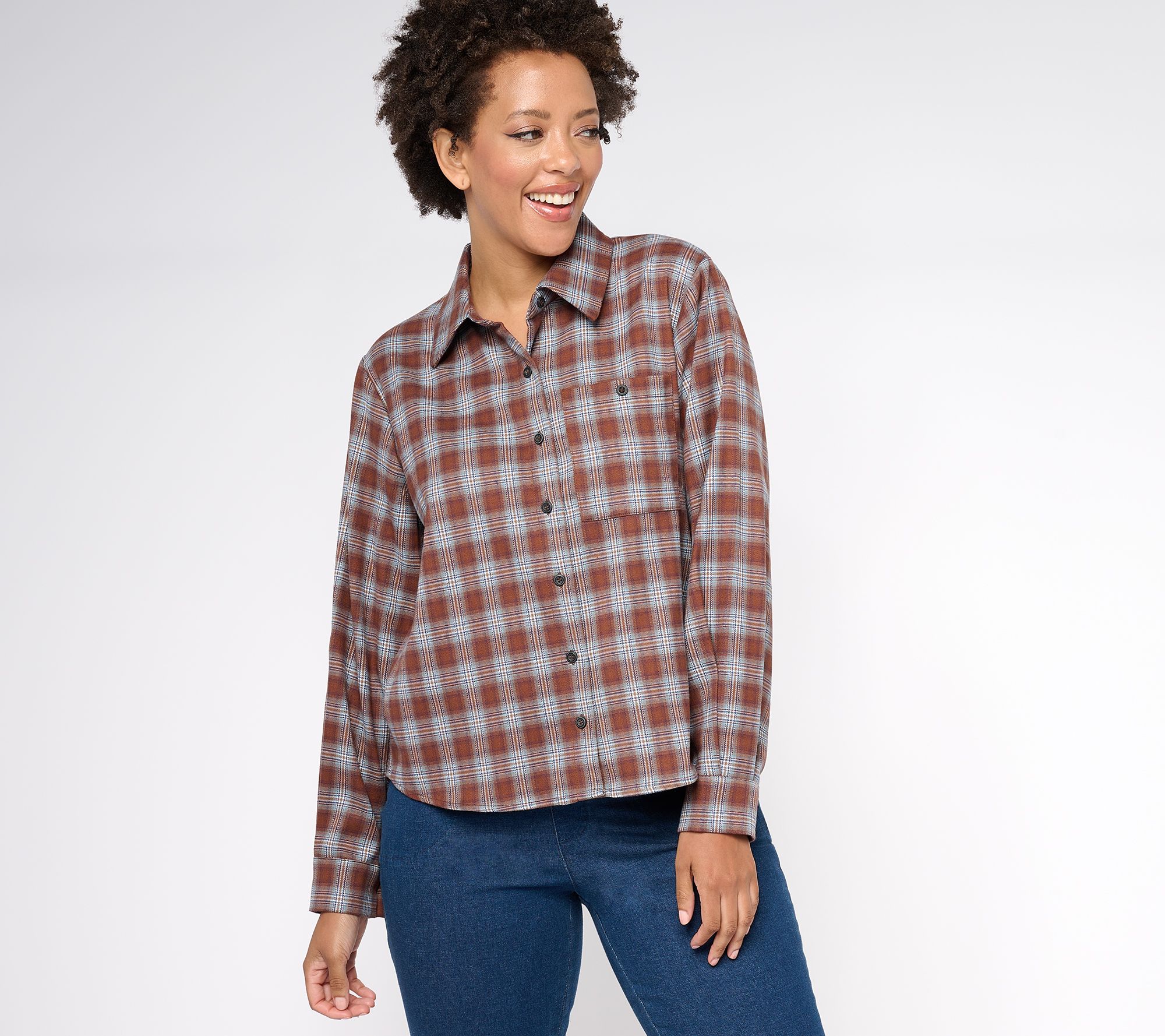 "As Is" Attitudes by Renee Cozy Plaid Shirt Jacket