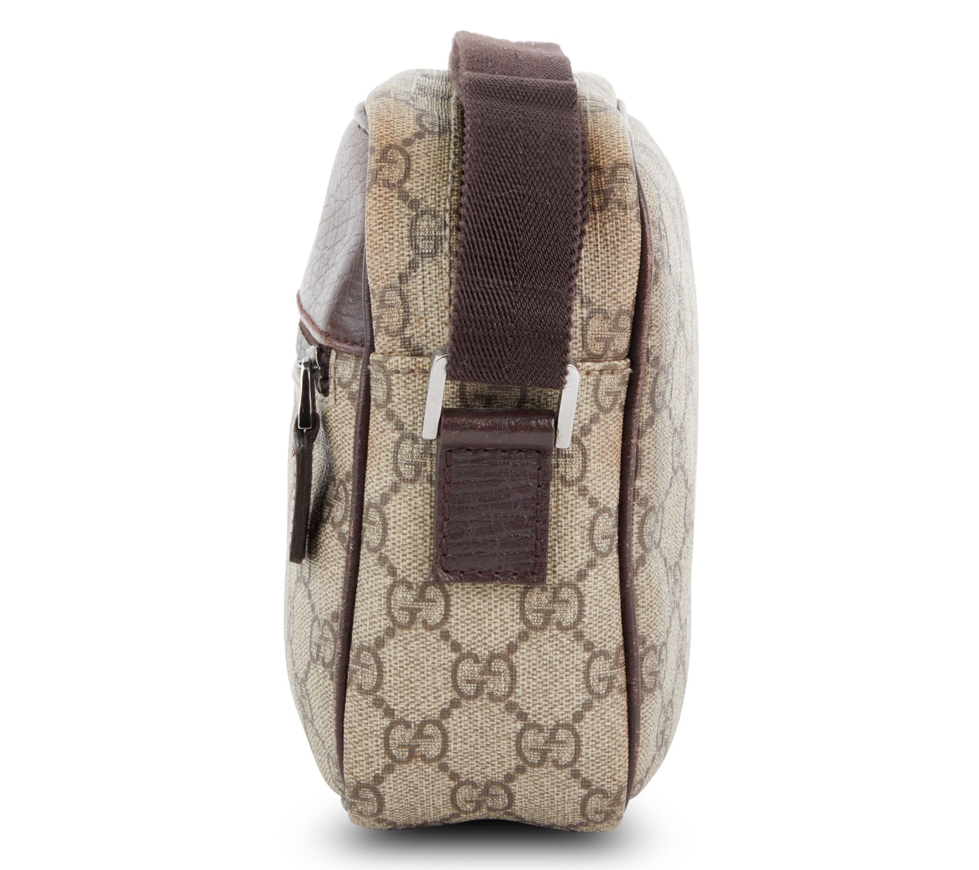 Pre Owned Gucci GG Brown Supreme Crossbody Bag QVC