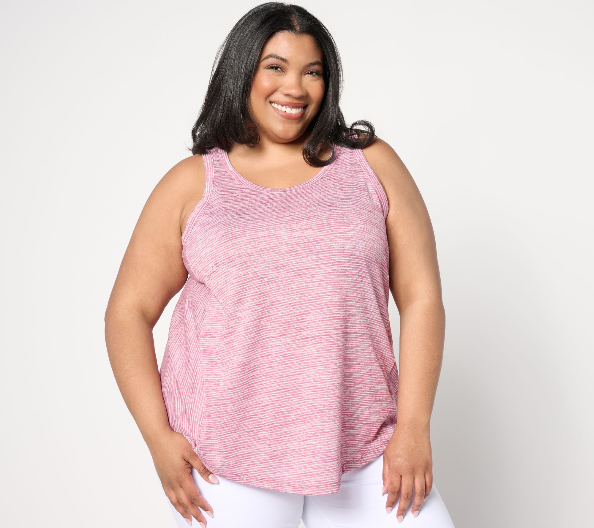 zuda Knit Jersey Striped Swing Tank Top