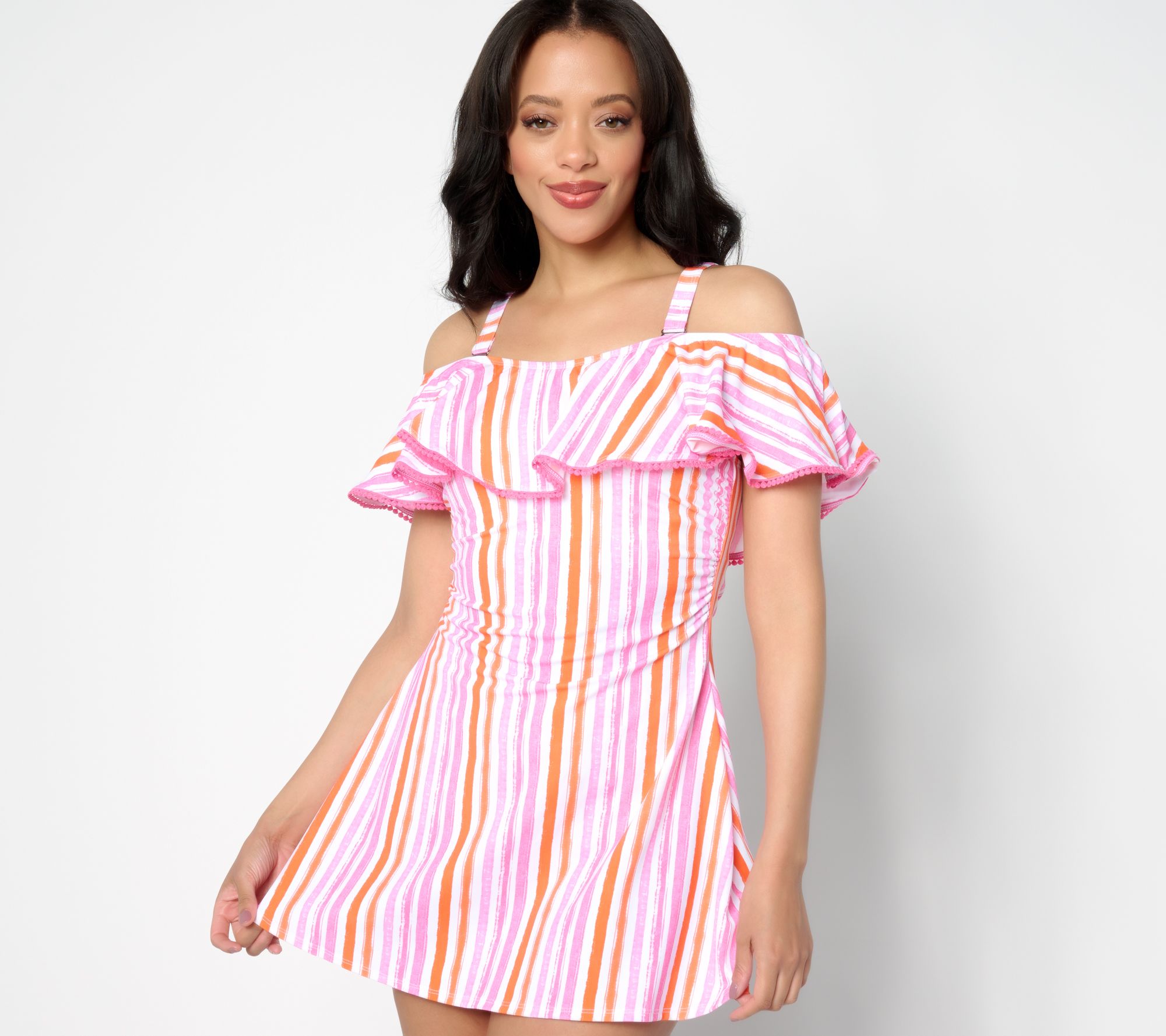 "As Is" Isaac Mizrahi Live! Bridgehampton Swim Dress with Brief
