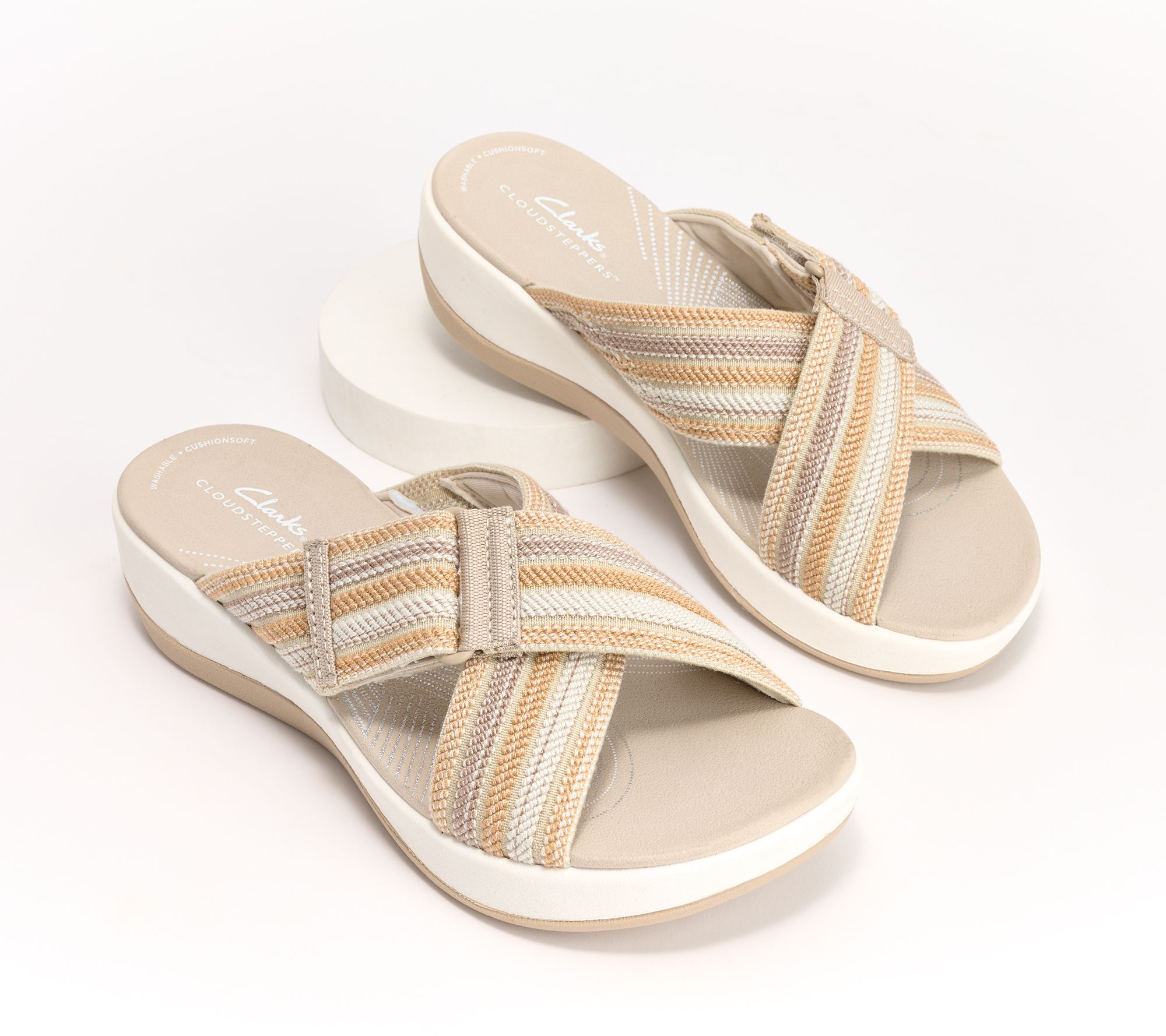 "As Is" Clarks Cloudsteppers Slip-On Slide- Arla Wave