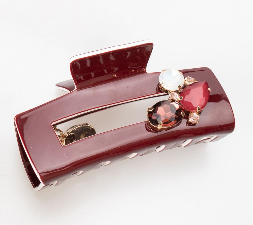 Violet & Brooks Colorblock Claw Clip withCrystal Cluster