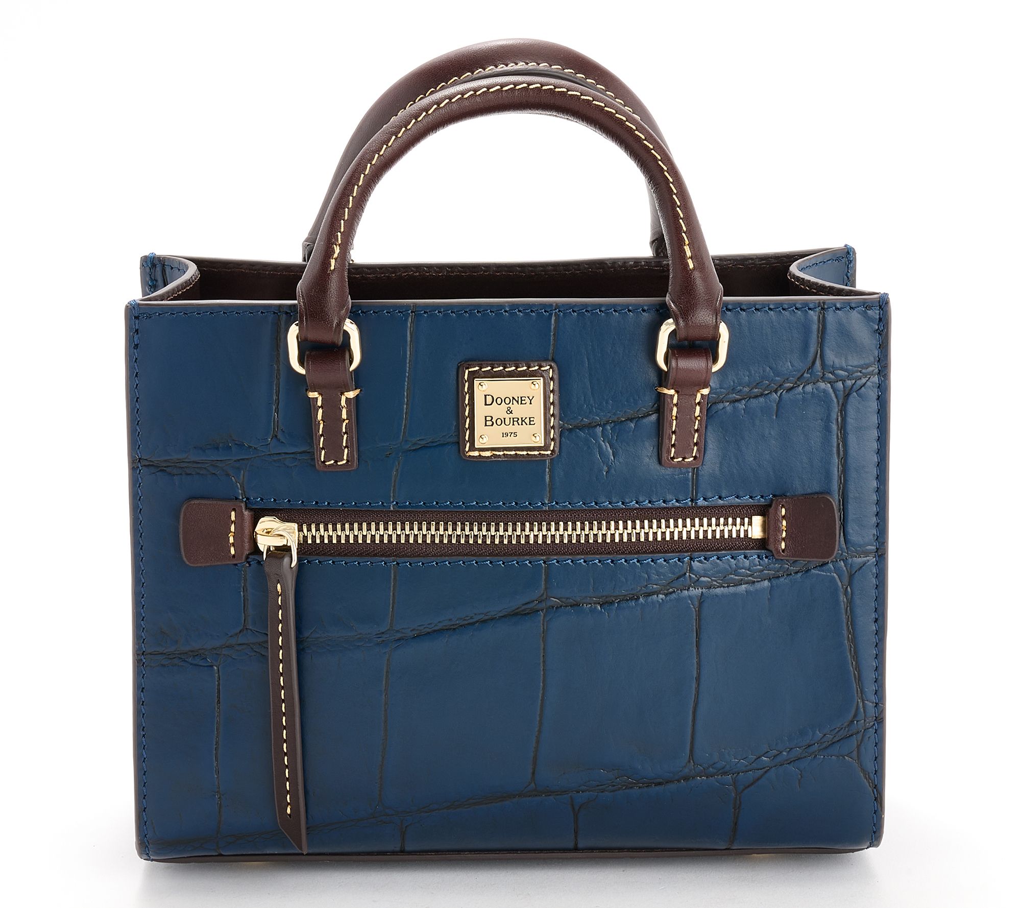 Dooney & Bourke Leather Croco Janine Mini Zip Satchel