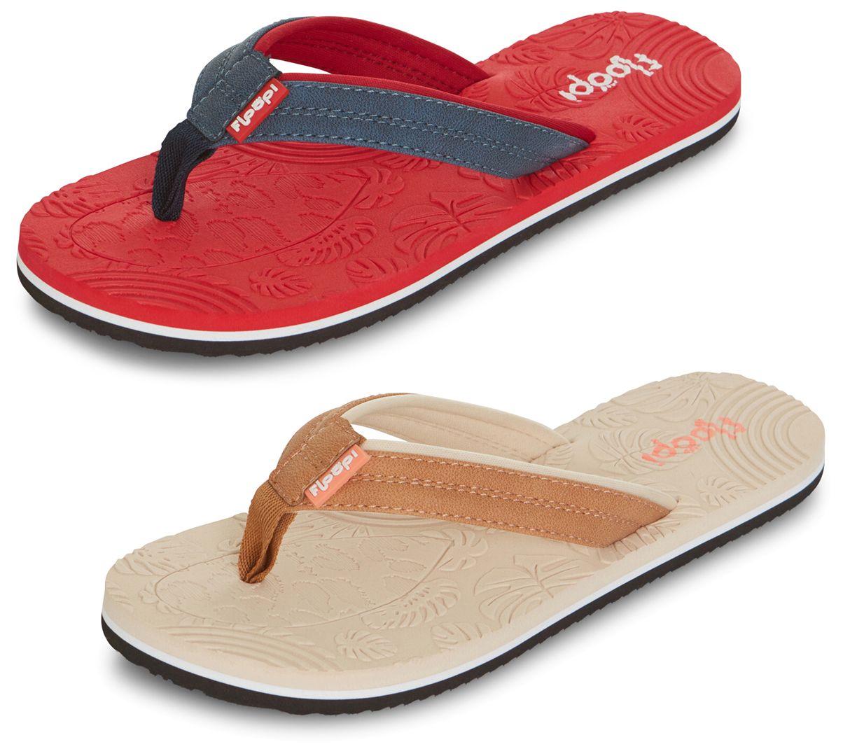 Floopi Women's Calli Floral Thong Flip Flop 2 Pack