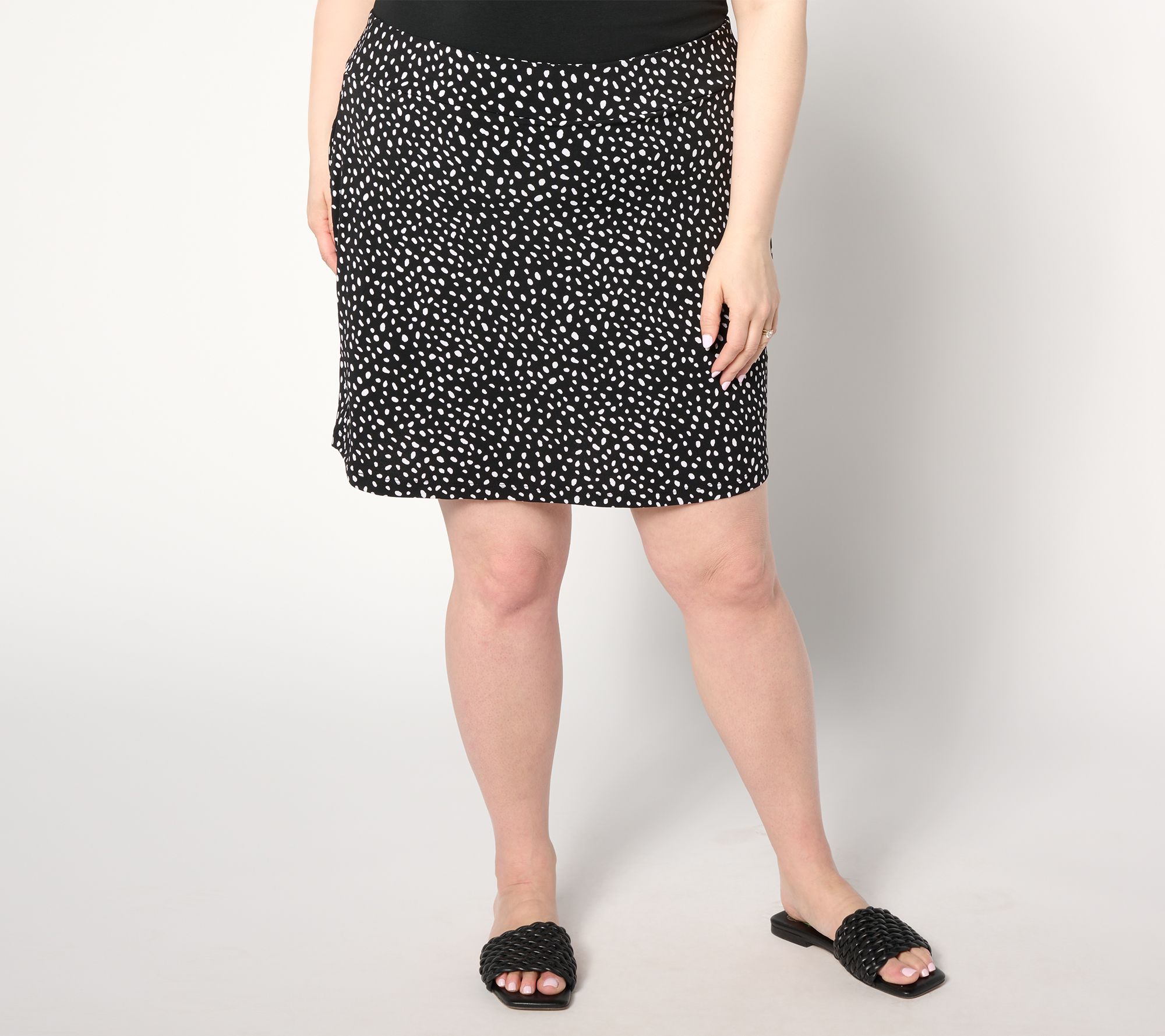 "As Is" Susan Graver Printed Liquid Knit Pull On Skort