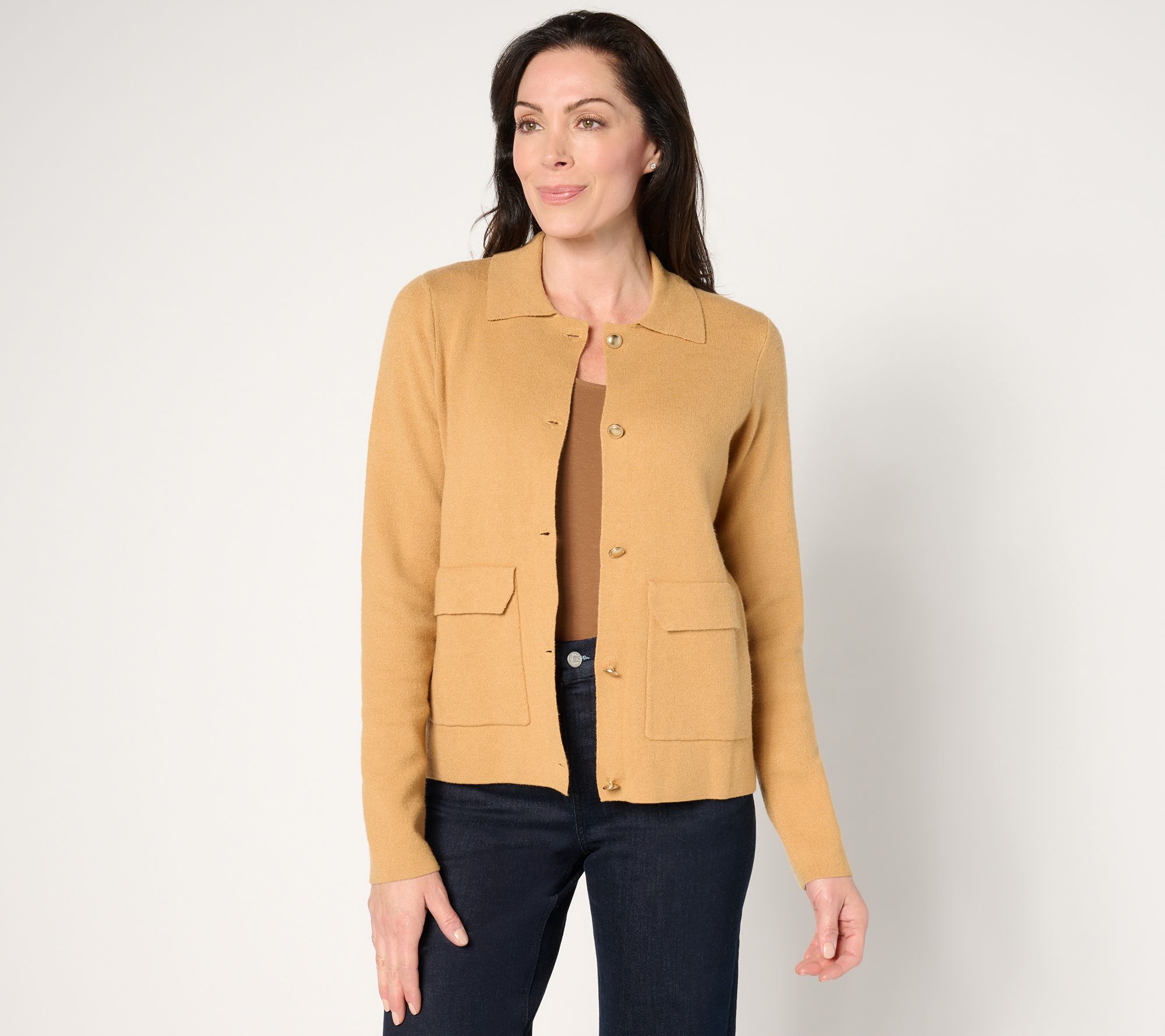 Denim & Co. Signature Jacquard Sweater Collar Cardigan