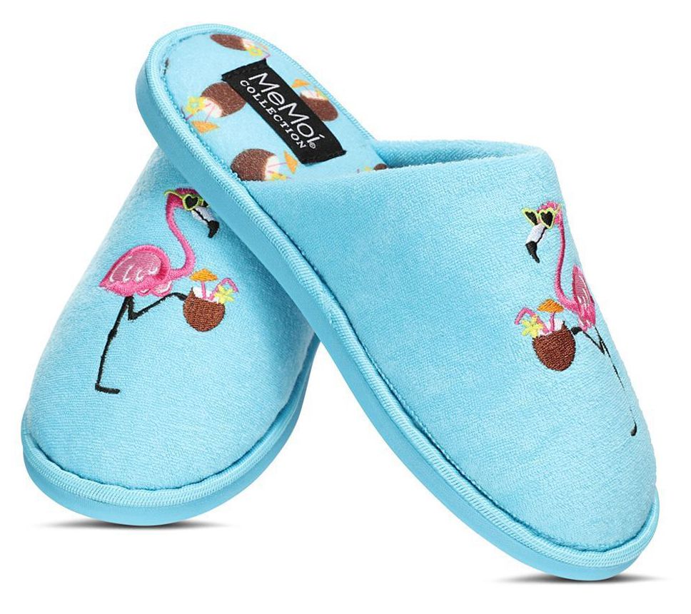 MeMoi Women's Terry Slide Print Slippers
