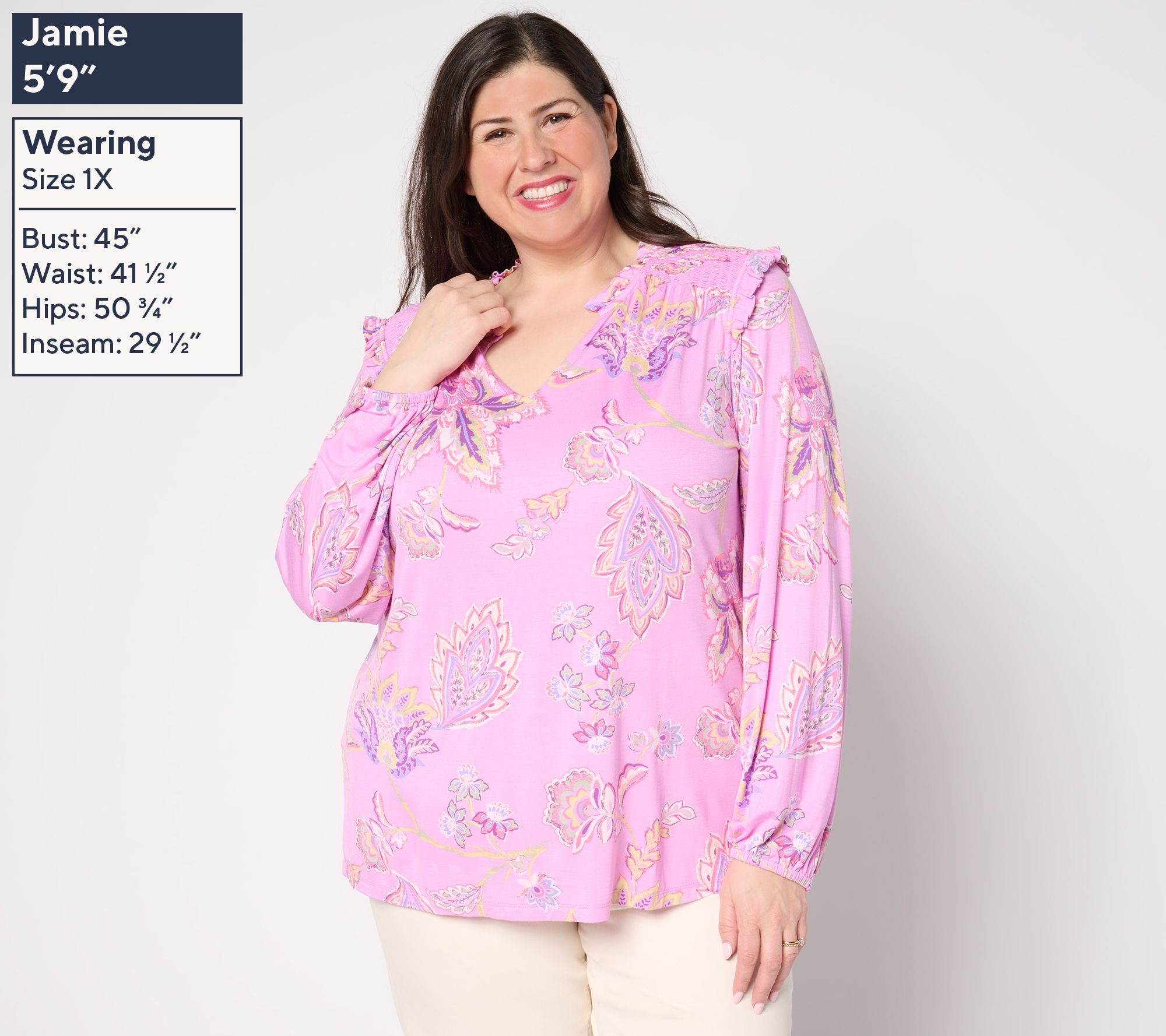 Belle by Kim Gravel Rayon Spandex Think Spring Knit Blouse