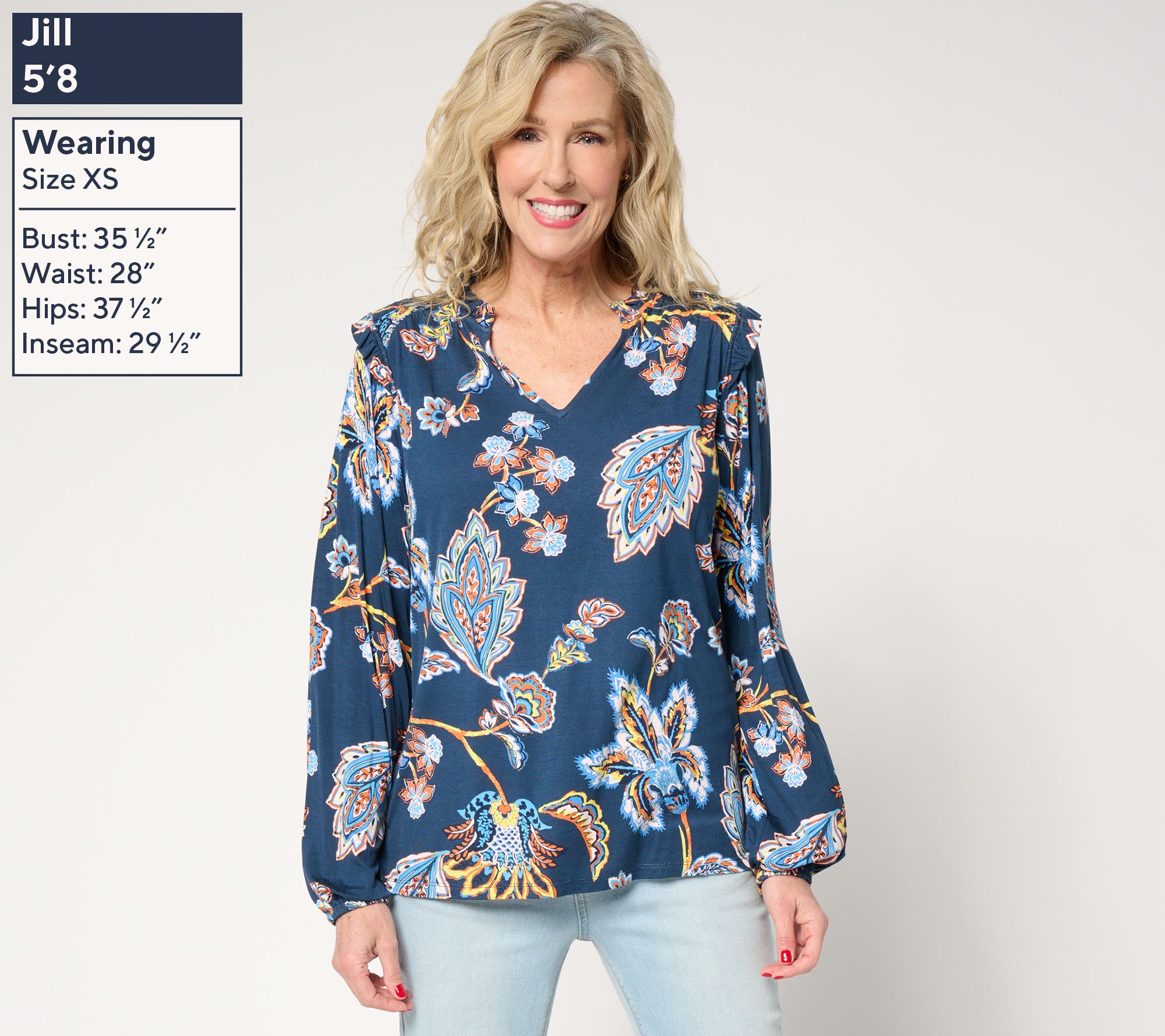 Belle by Kim Gravel Rayon Spandex Think Spring Knit Blouse