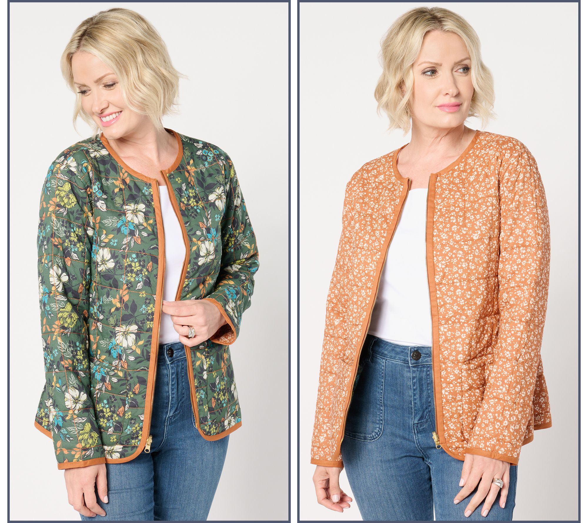 "As Is" Susan Graver PURE Quilted Long Sleeve Open Front Jacket