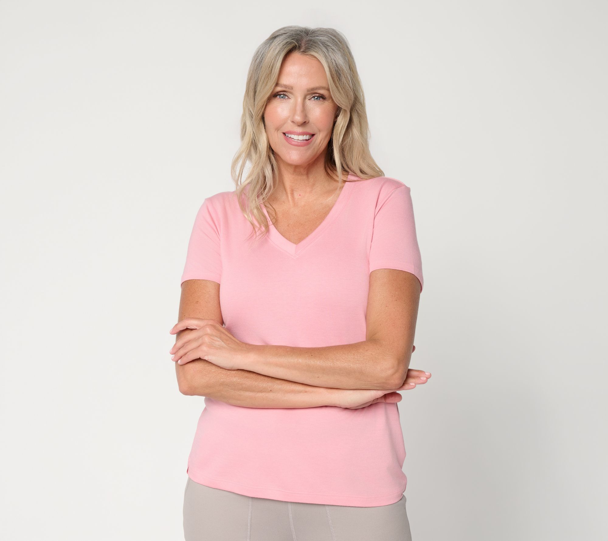 Barefoot Dreams Malibu Collection Pima Modal Slub V-Neck Tee