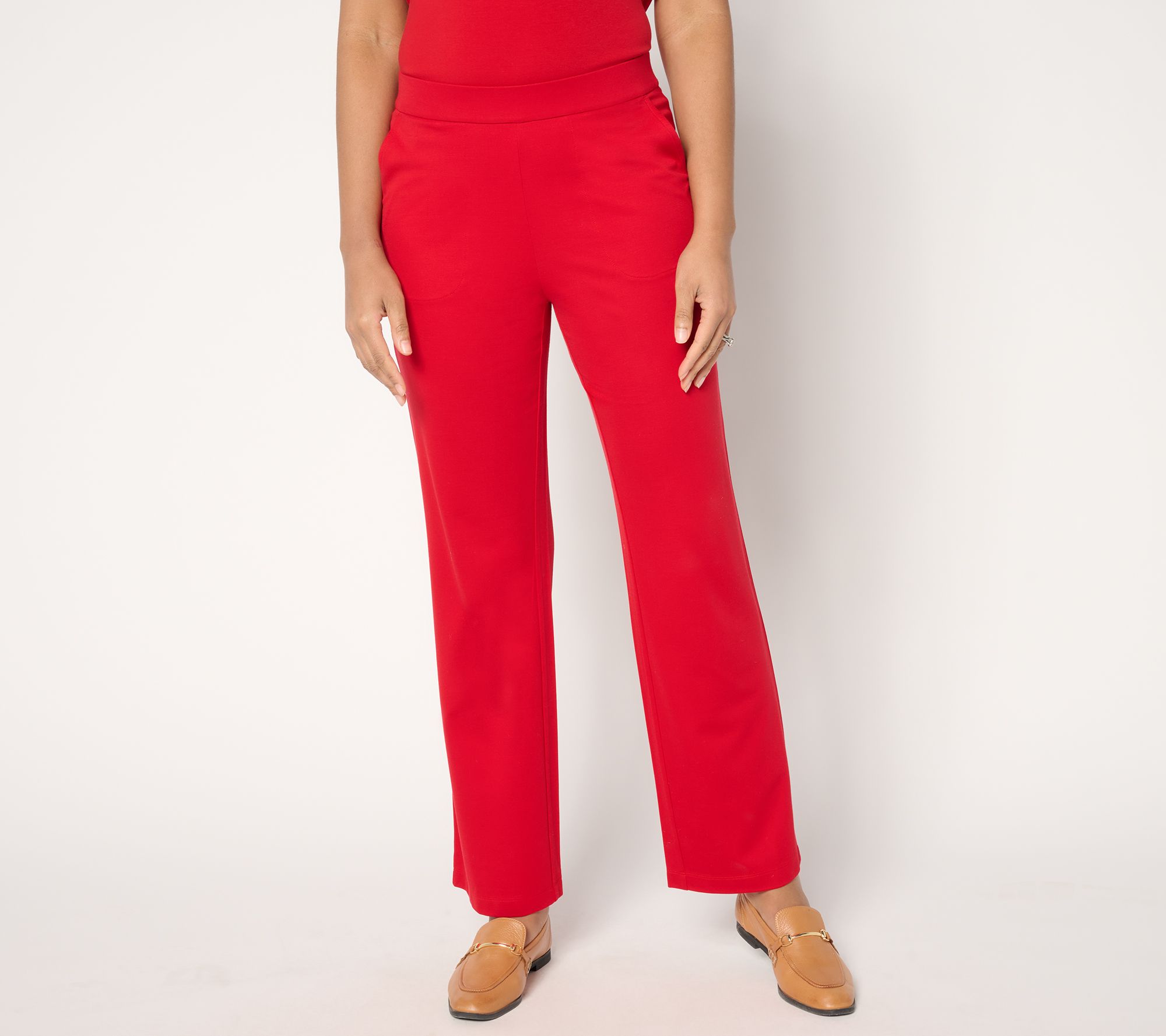 Isaac Mizrahi Live! Petite Go To Knit Straight-Leg Pants