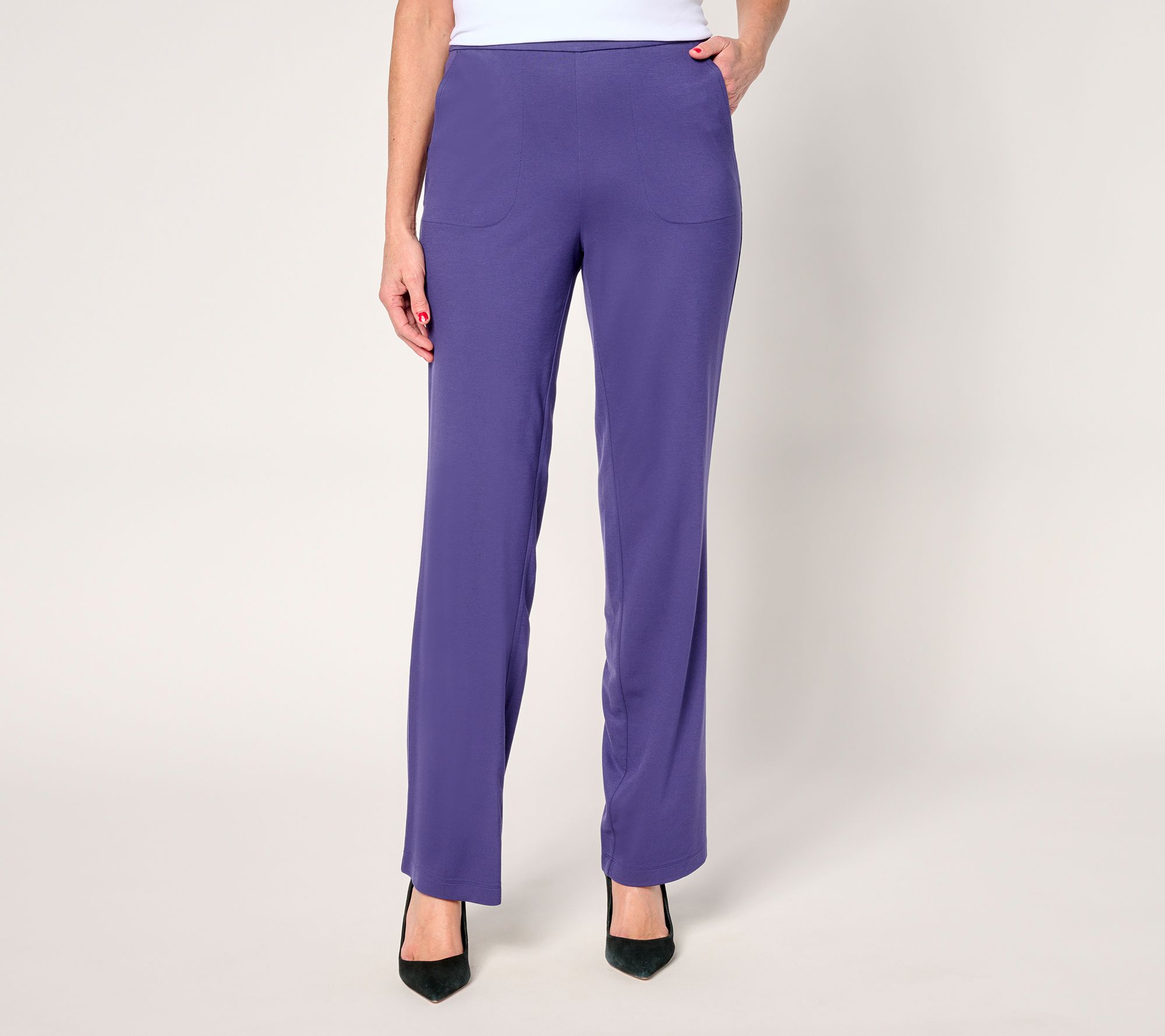 Isaac Mizrahi Live! Petite Go To Knit Straight-Leg Pants