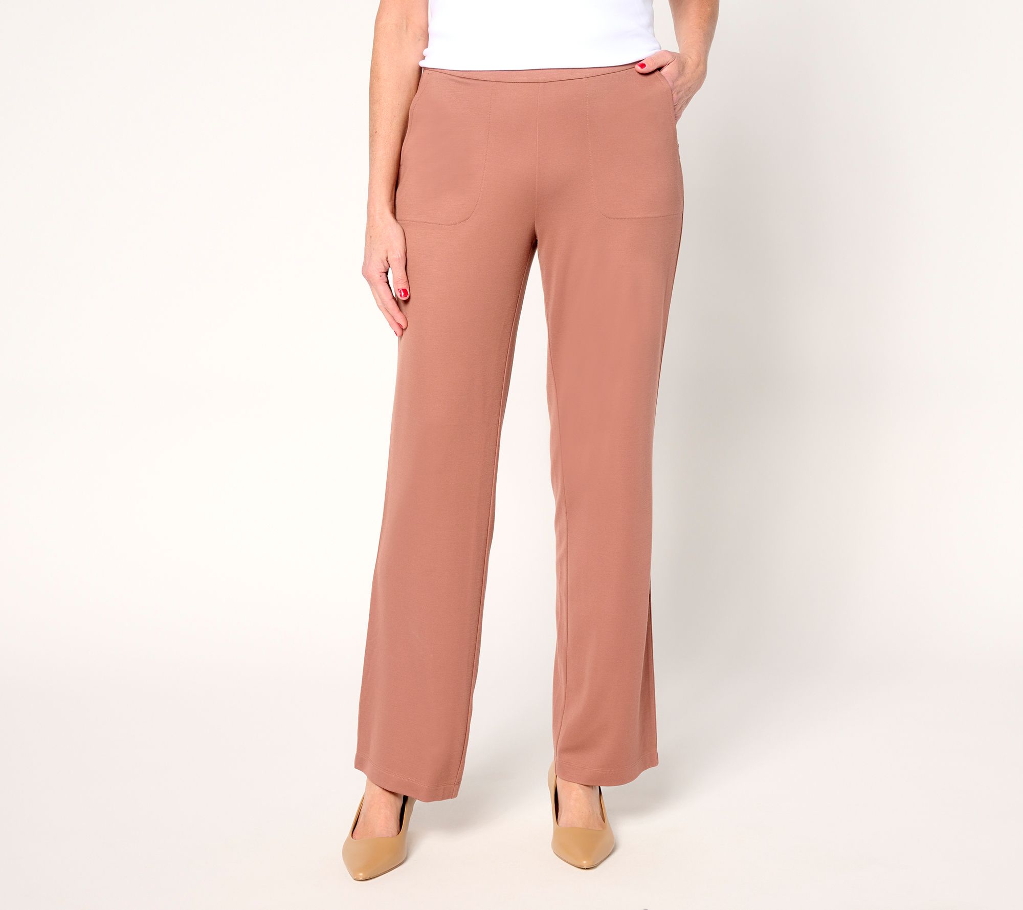 Isaac Mizrahi Live! Petite Go To Knit Straight-Leg Pants