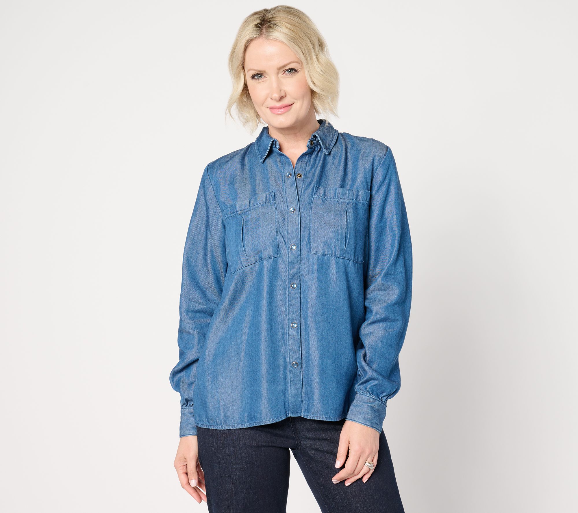 "As Is" Me by Jennie Garth Dorian Indigo Denim Shirt