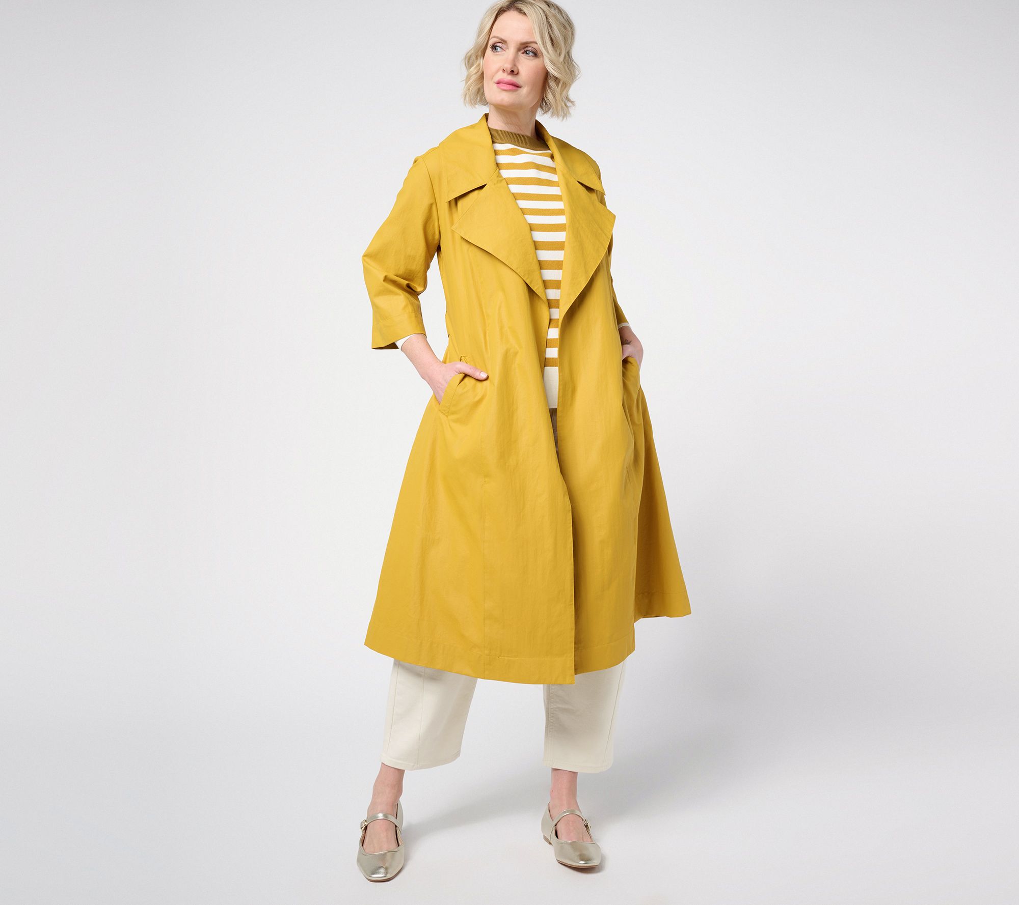 Carla Rockmore Collection Petite Taffetta Trench Coat