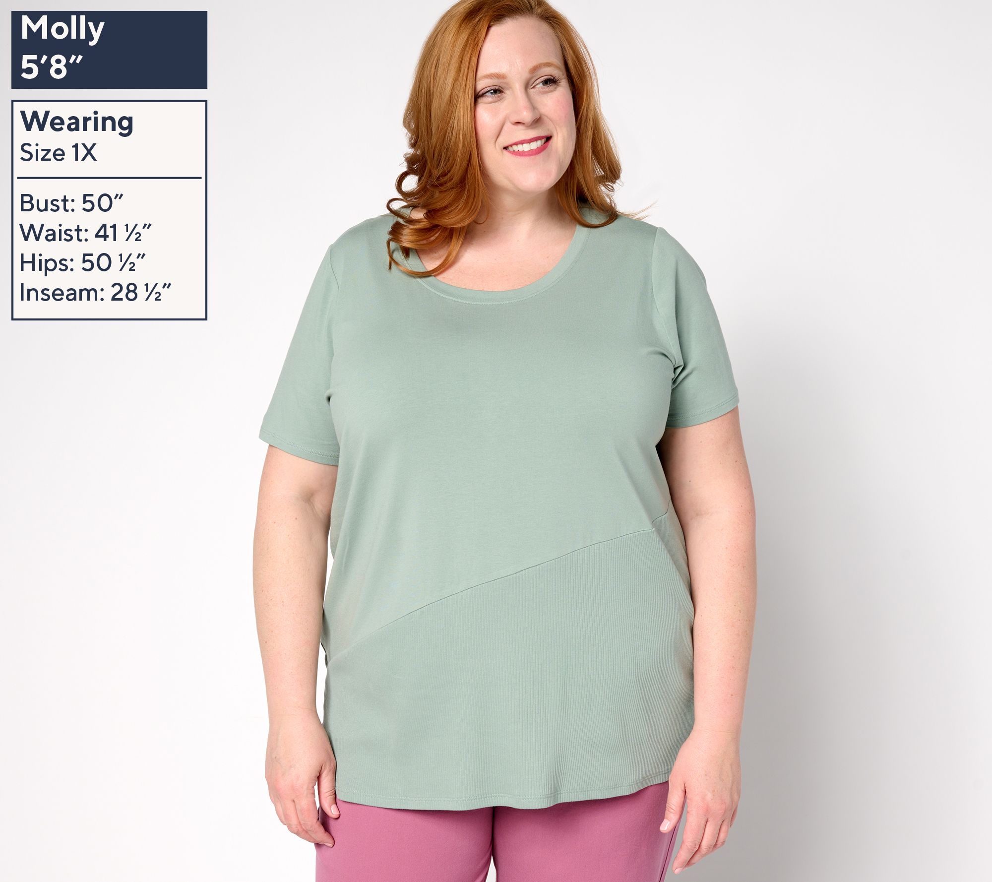 AnyBody Cozy Knit Asymmetrical Ribbed Hem Knit Top - QVC.com