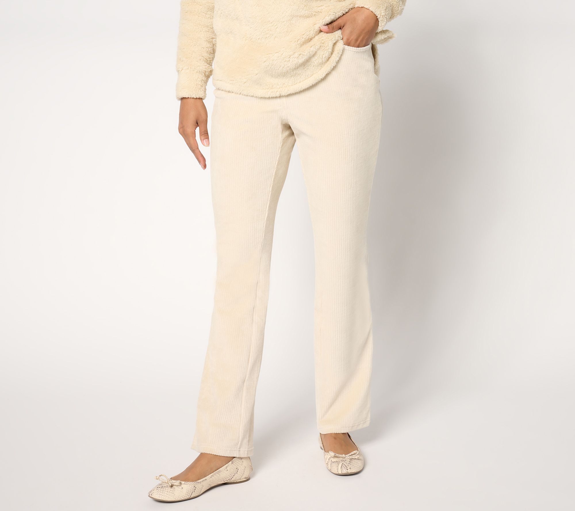 "As Is" Quacker Factory Regular Corduroy Baby Boot Pants